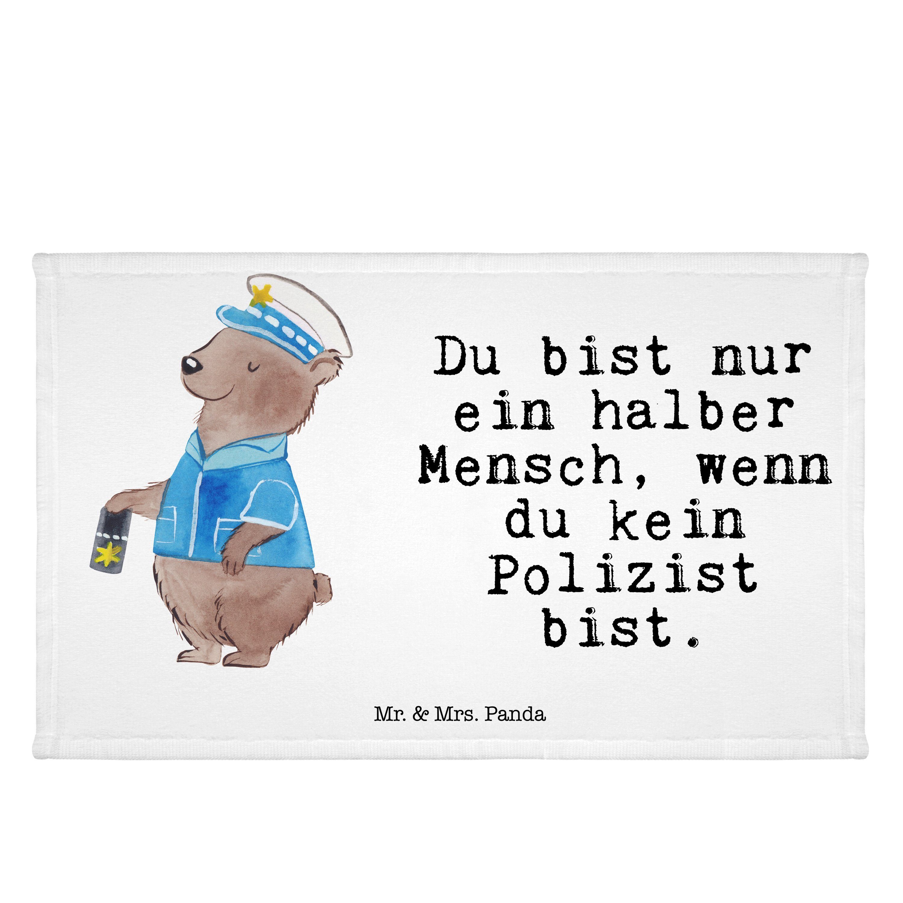 Panda Mr. mit Beruf, Wachmann, Cop, F, - - (1-St) Herz Geschenk, Polizist Mrs. Polizei, Weiß Handtuch &