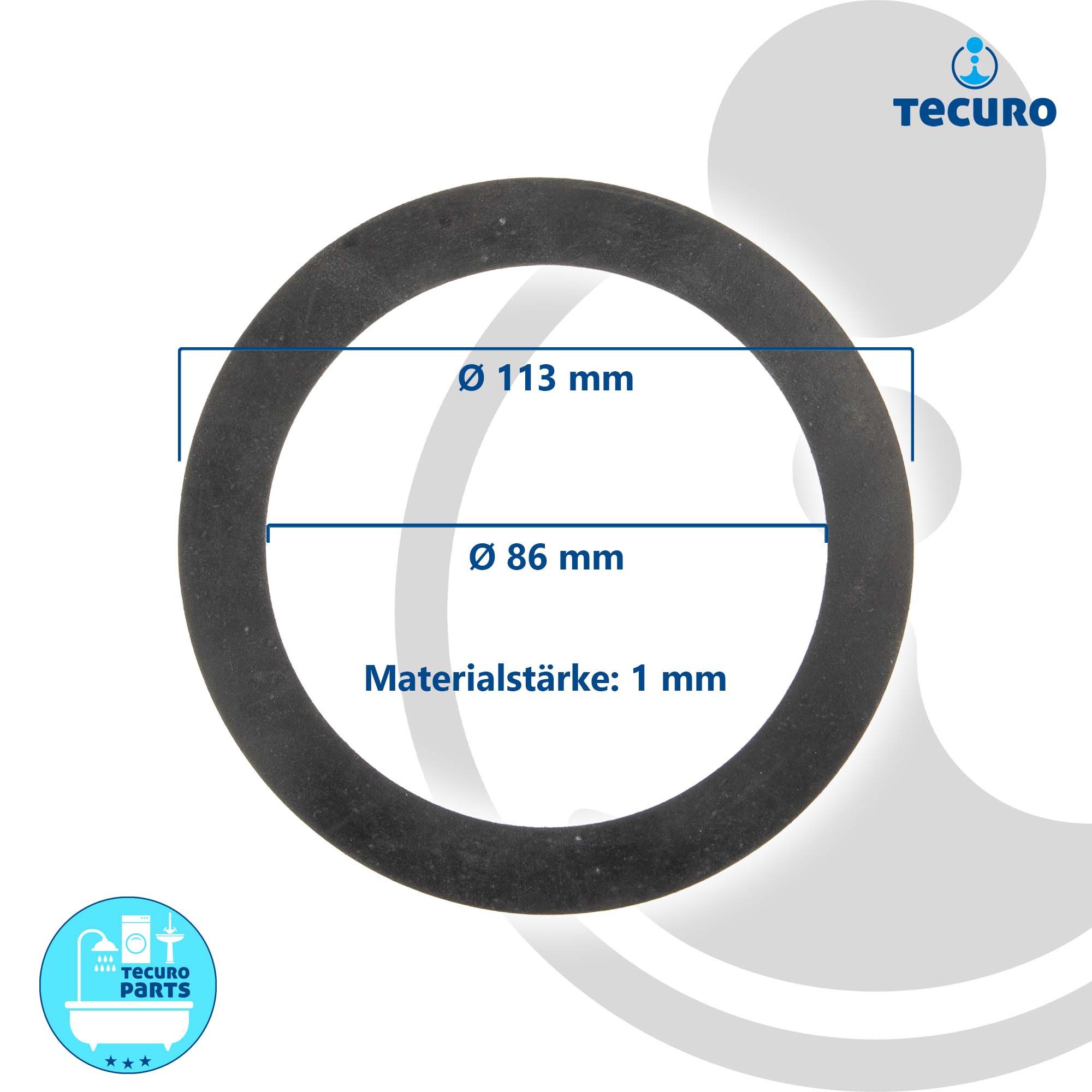 tecuro Siphon Gummi-Flachdichtung zu Siebkorb 3 1/2 Zoll - Ø 113 mm – Bild 5 von 5