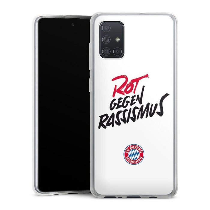 DeinDesign Handyhülle FC Bayern München FCB Rot gegen Rassismus FCB Rot gegen Rassismus Samsung Galaxy A71 Silikon Hülle Bumper Case Handy Schutzhülle