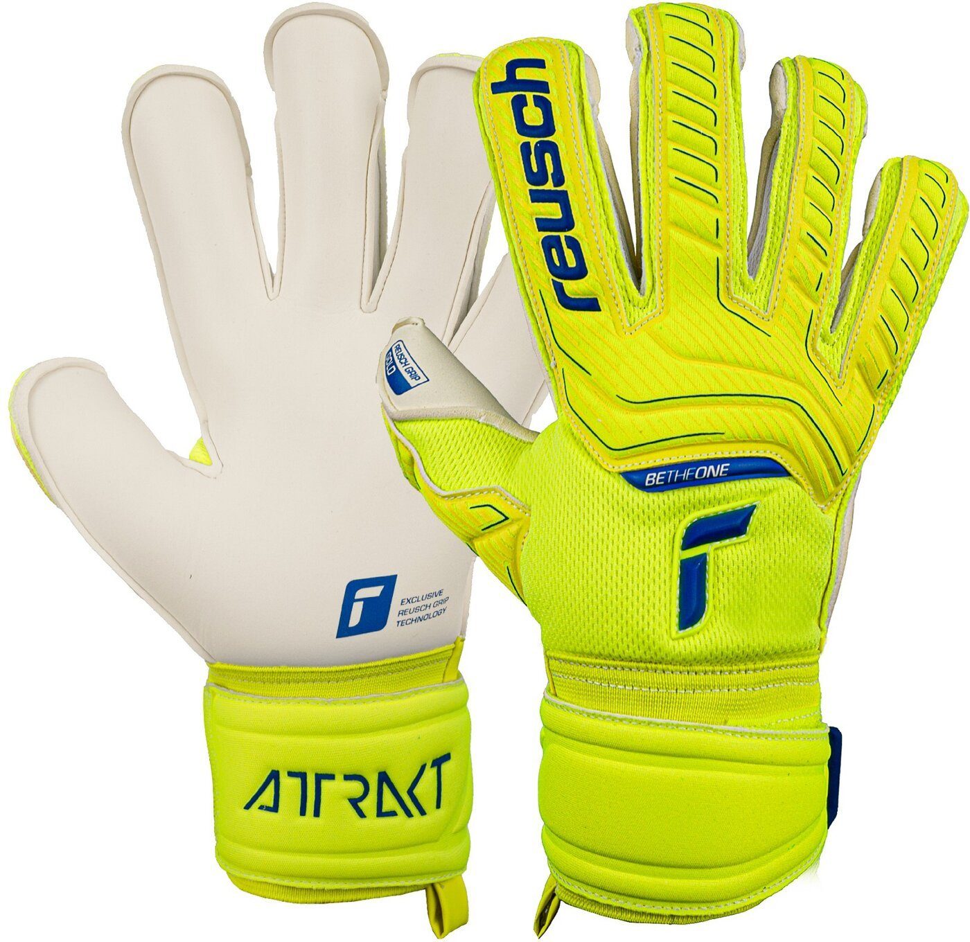 Reusch Torwarthandschuhe Attrakt Gold Evolution Cut SAFETY YELLOW / DEEP BLUE / WHITE