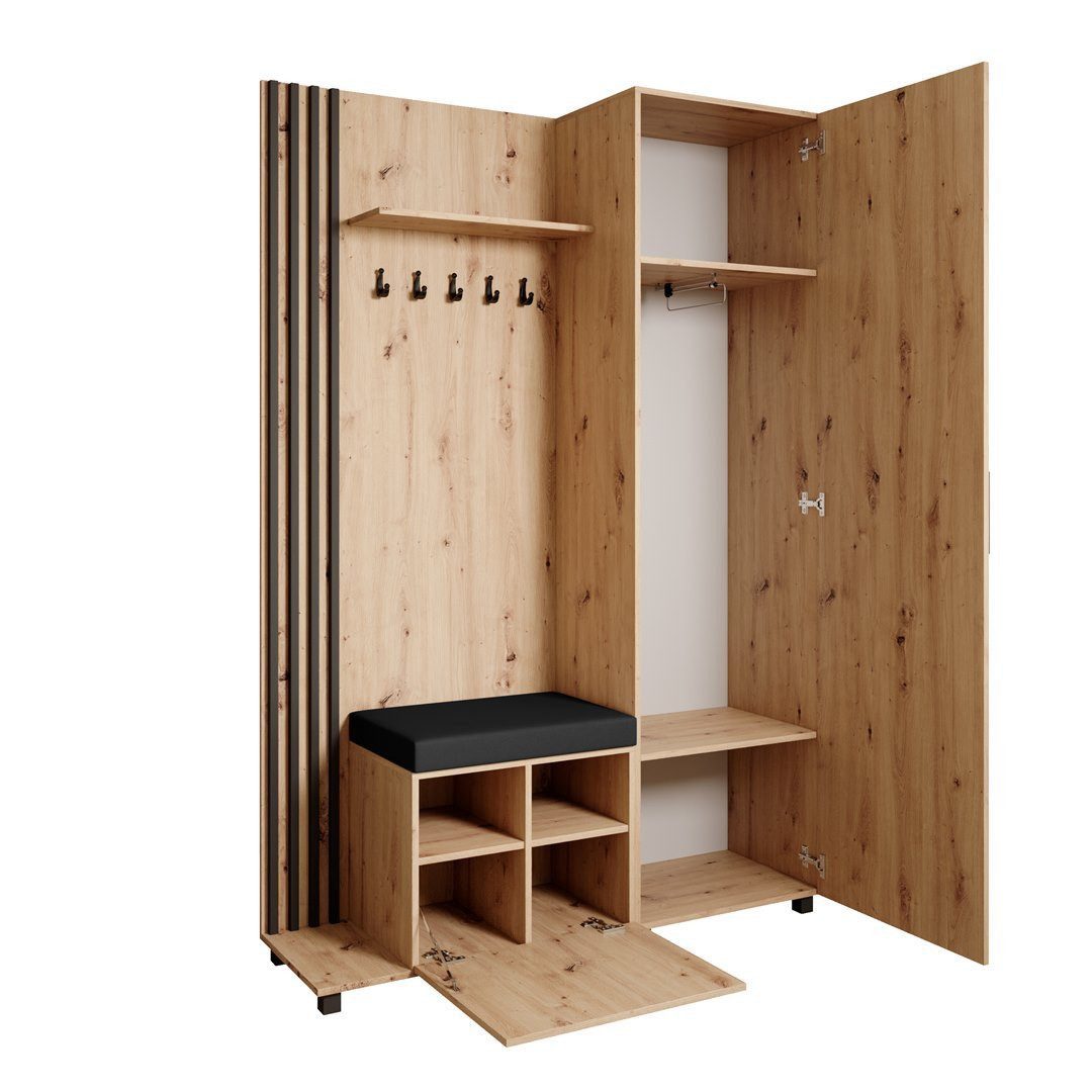 Beautysofa Garderoben-Set Livia – Design, Funktion und Ordnung in Perfektion, (Geräumiger Schuhschrank, mit praktischer Kleiderstange) – Bild 2 von 5