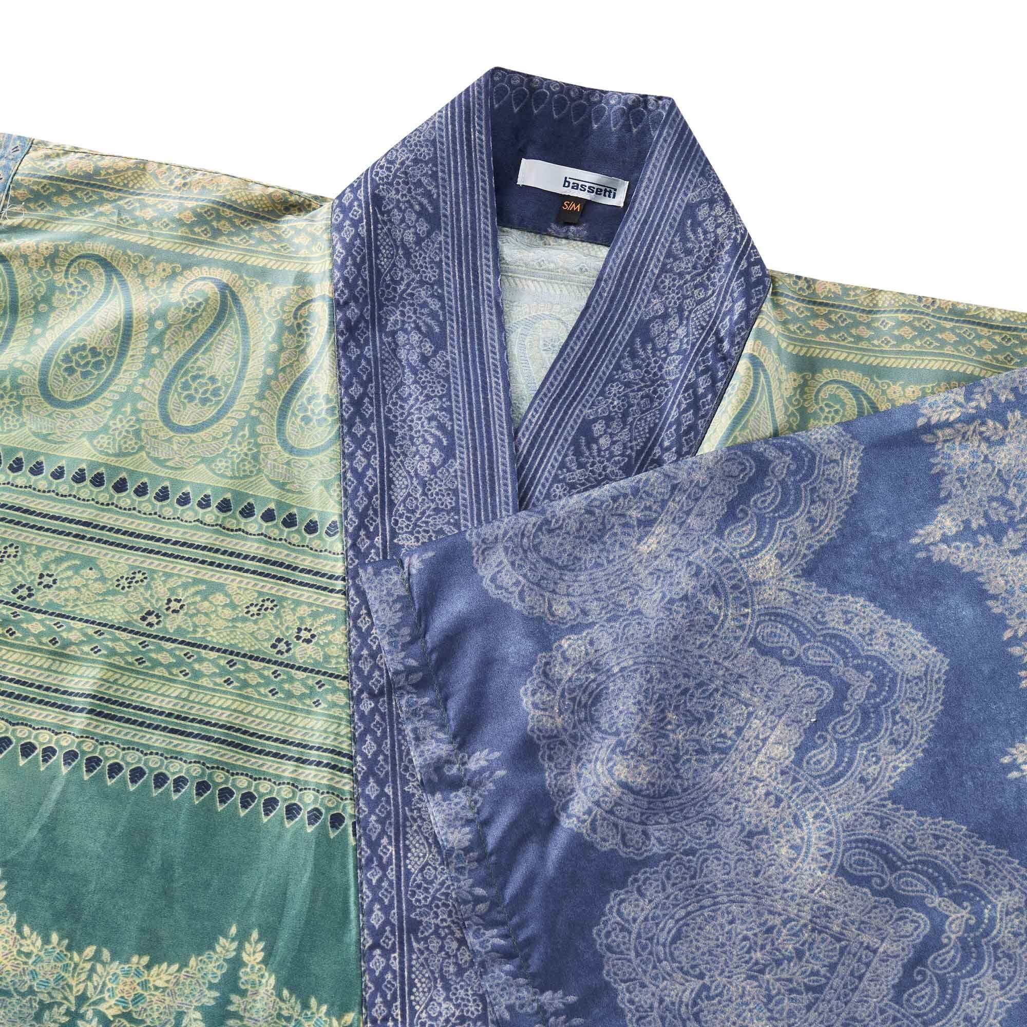 Bassetti Kimono BRUNELLESCHI, midi, Baumwolle, Gürtel, aus satinierter Baumwolle