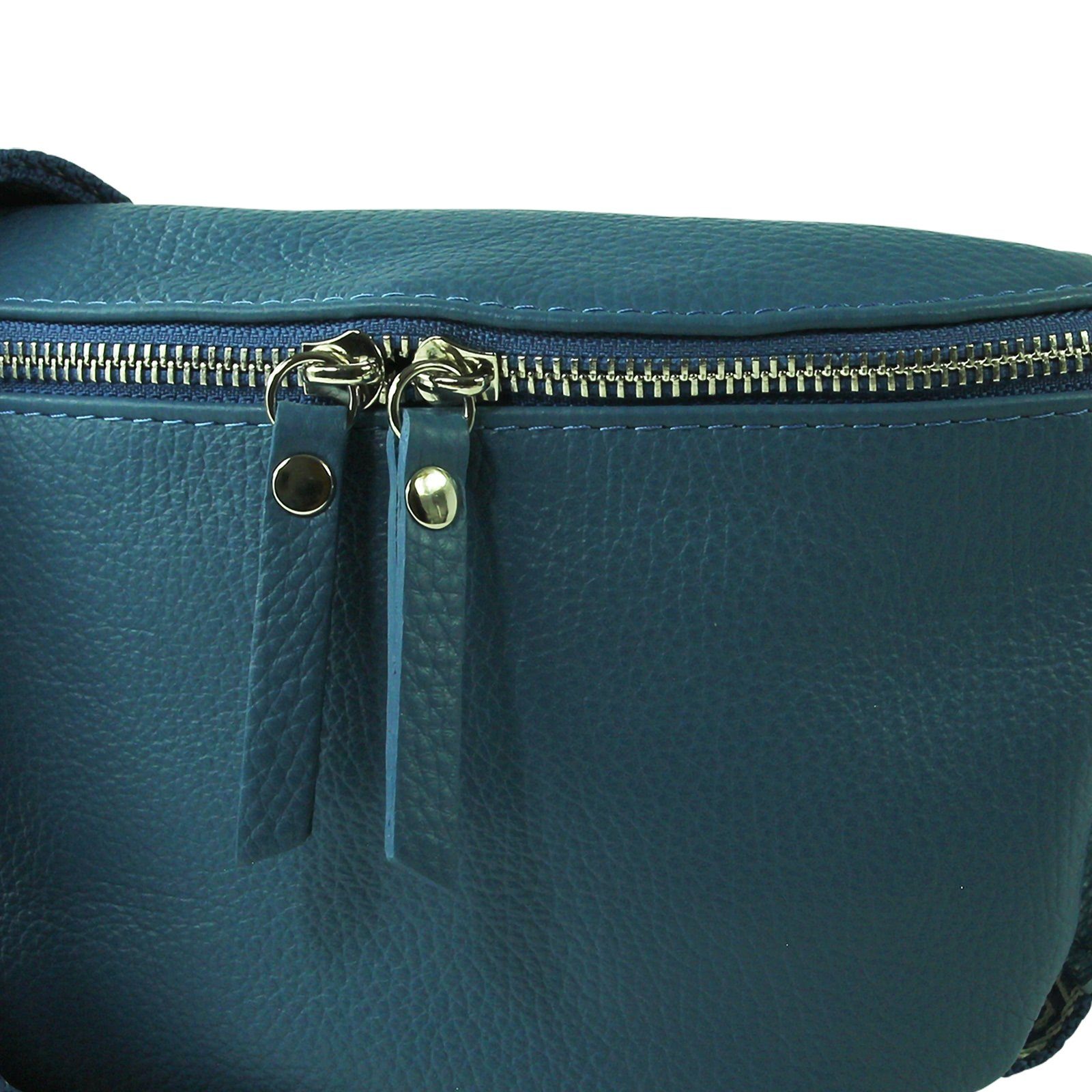 Toscanto Gürteltasche Toscanto Damen Gürteltasche Leder blau (Gürteltasche), Damen Gürteltasche Leder, blau, mehrfarbig ca. 25cm x ca. 15cm
