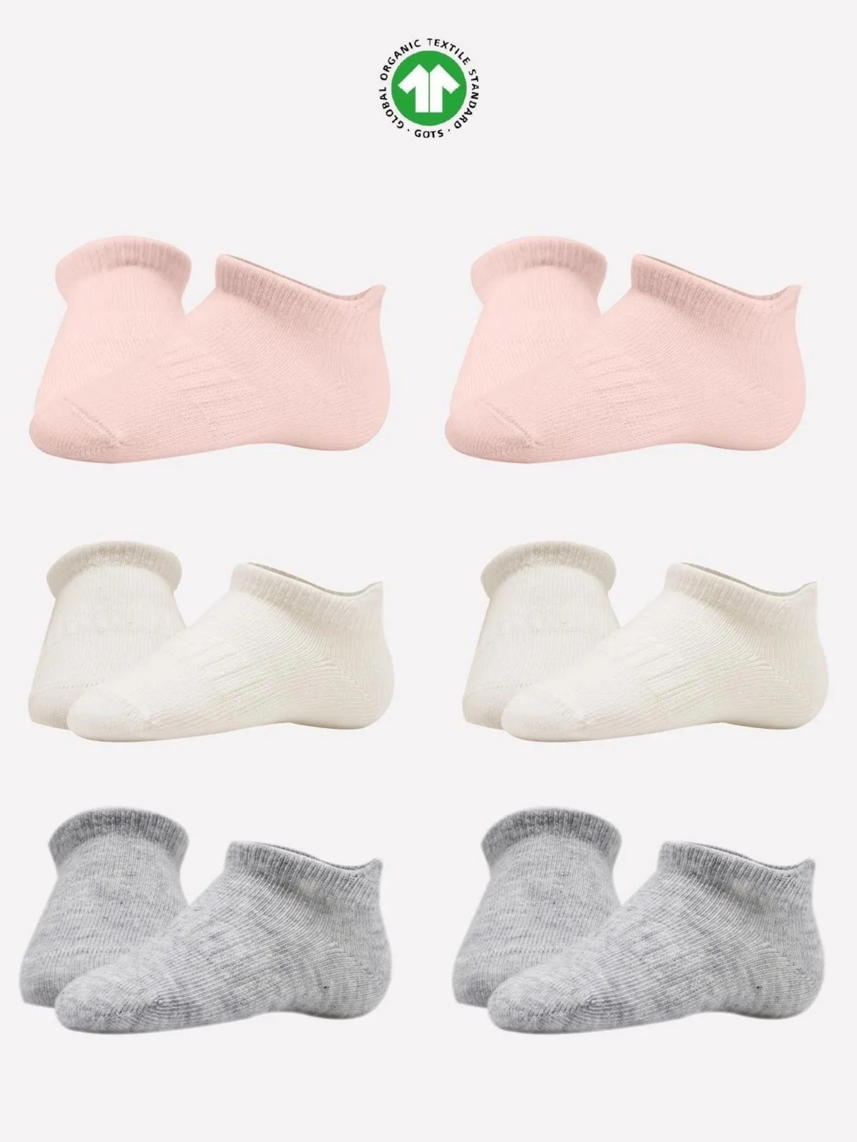 bistyle Sneakersocken (6er Pack) Sneakersocken Babys Jungen Mädchen Babysocken Kurzsocken (Set, 6-Paar, 6er-Pack) Bio-Baumwolle GOTS zertifiziert 0-6 Monate bis 2-3 Jahre