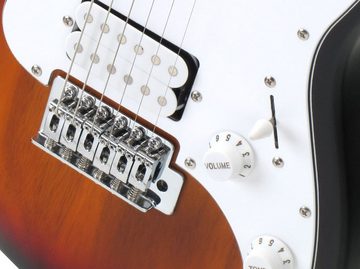 Rocktile E-Gitarre Sphere Junior elektrische Gitarre für Kinder, inkl. Verstärker, Kabel, Gurt und Schule mit CD/DVD
