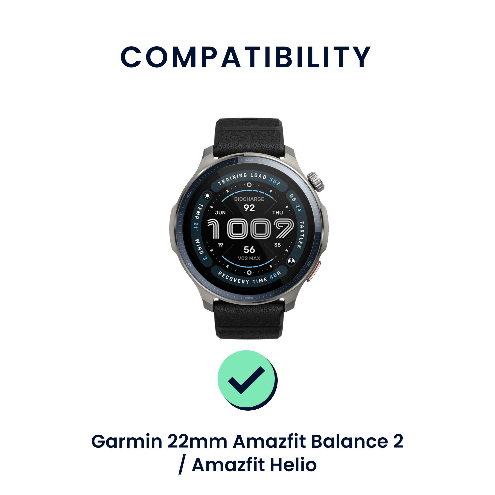 kwmobile Smartwatch-Armband Uhrenarmband für 22mm Amazfit Bip 6 / Bip 5 ...