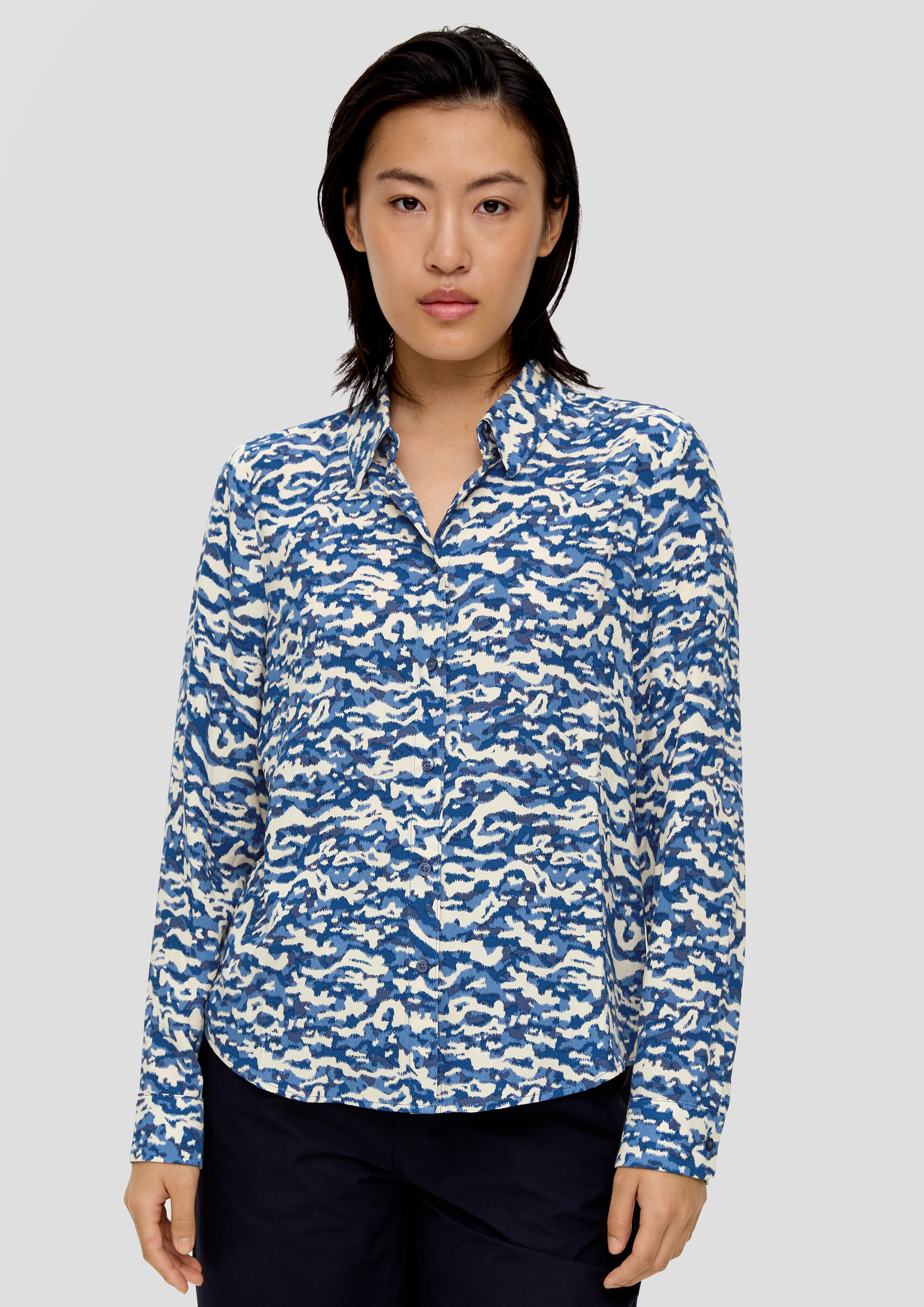 Langarmbluse Bluse aus Viskose