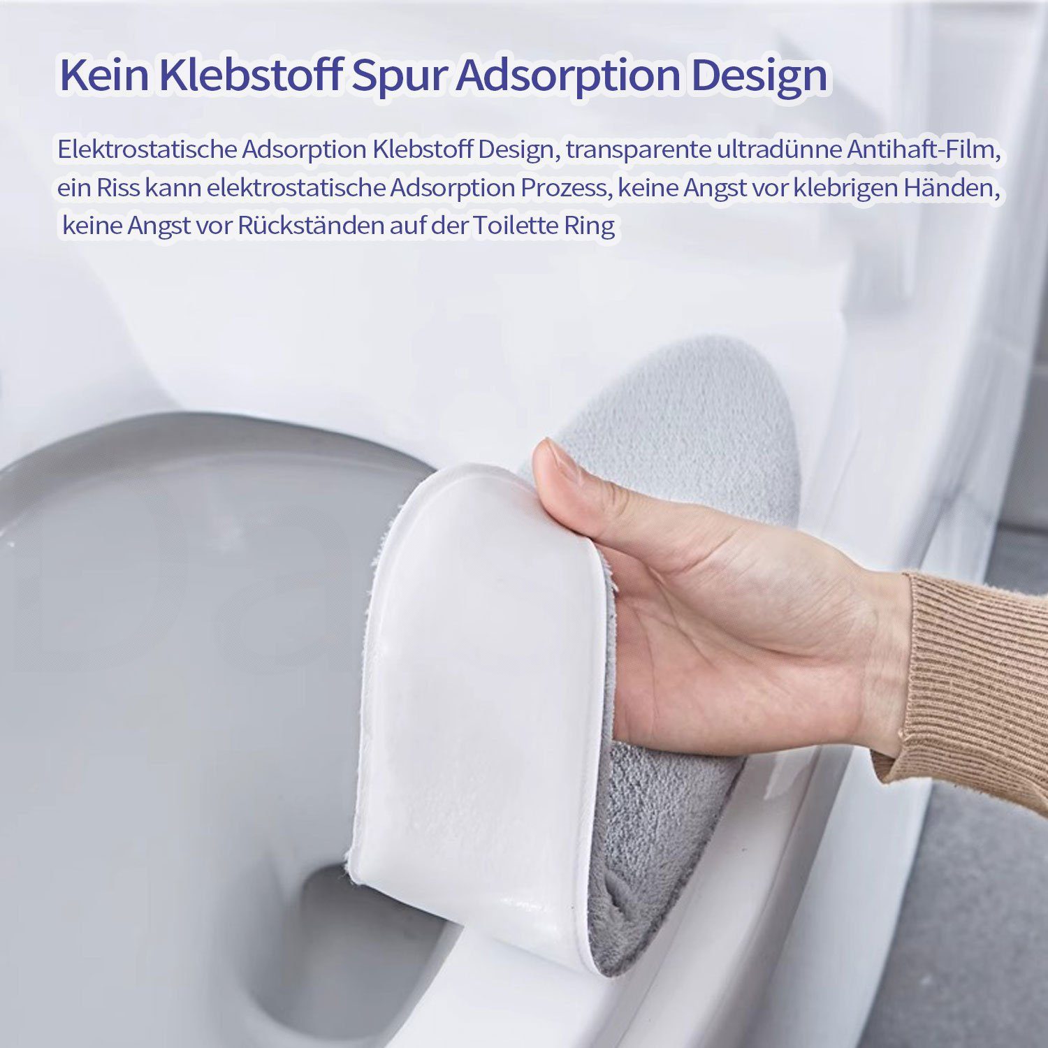 Agger WC-Deckelbezug 2 Stück Toilettensitzbezug Dicker Und Wärmer Wc-Sitz Pad, Waschbarer, WC Abdeckung Cover Pad Toilettensitzkissen