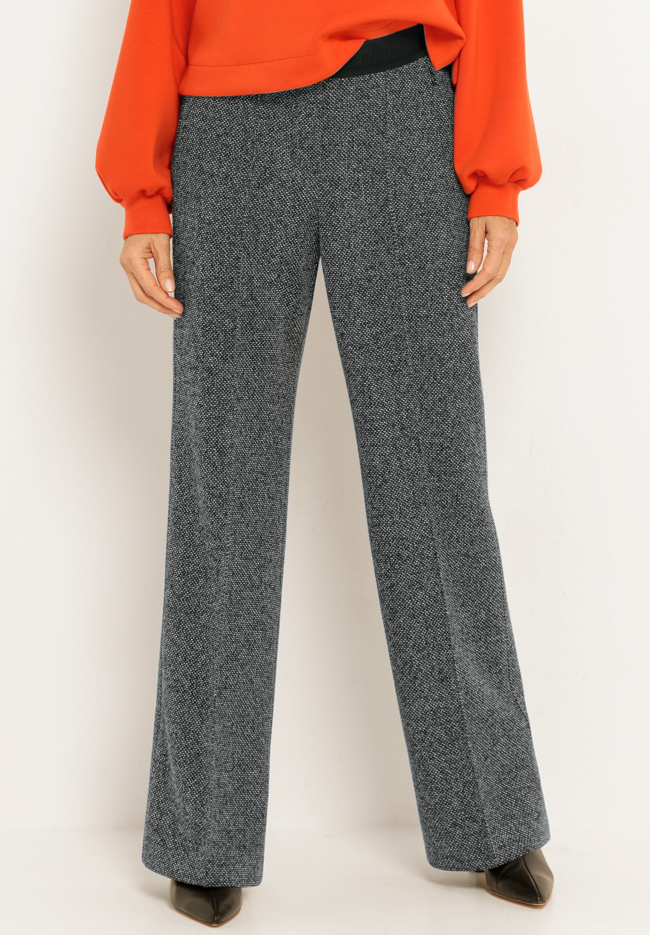 bianca Stretch-Hose PARIGI in Salz-Pfeffer Optik, in gerader Silhouette