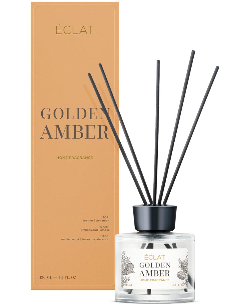 ÉCLAT Raumduft ECLAT Golden Amber - Raumduft Diffusor Lufterfrischer mit Stäbchen