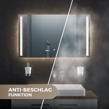 Bringer Badspiegel BRS103, Badezimmerspiegel mit Anti-Beschlag und Speicherfunktion, 60x80cm