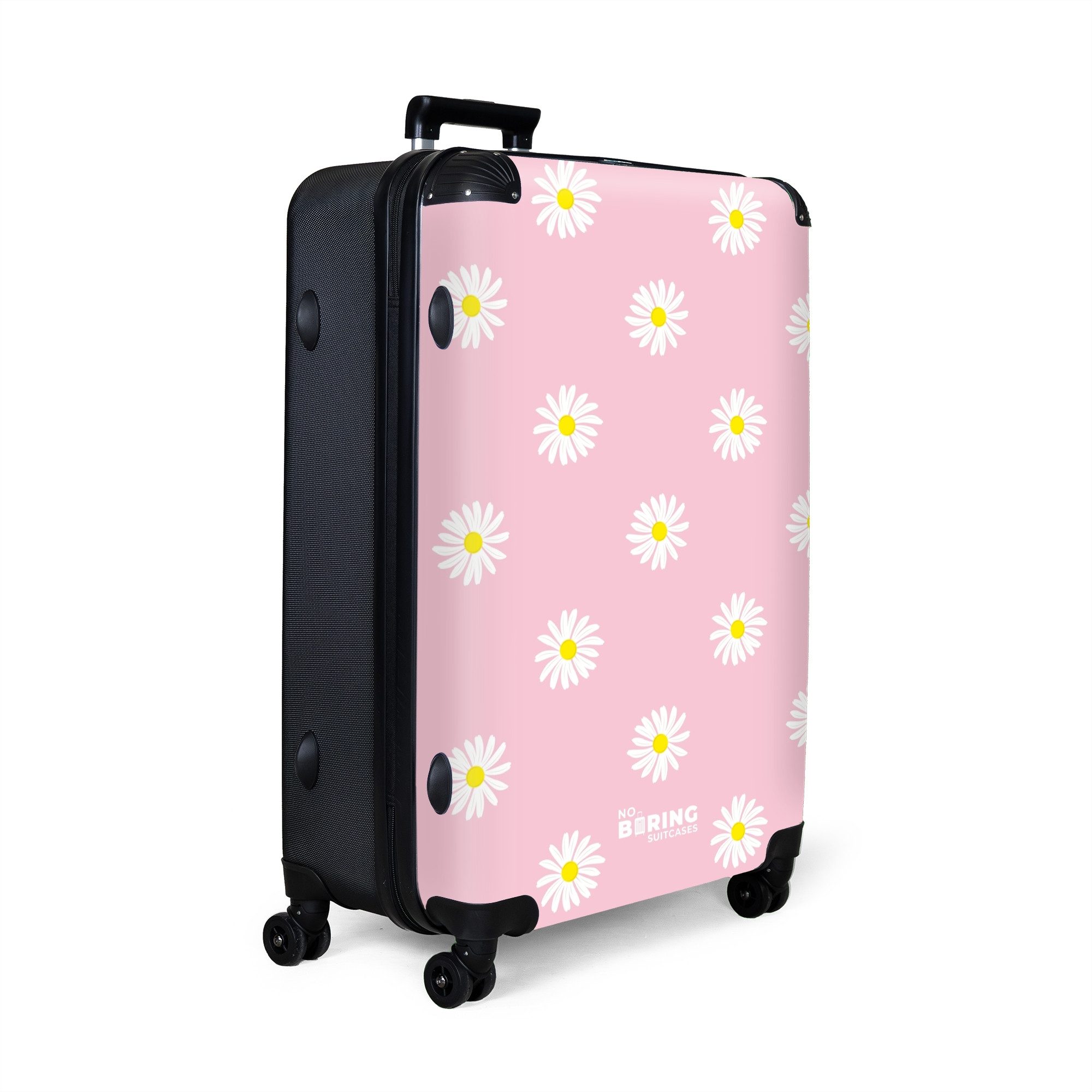 NoBoringSuitcases.com© Hartschalen-Trolley Pastellrosa mit Gänseblümchen 77 günstig online kaufen