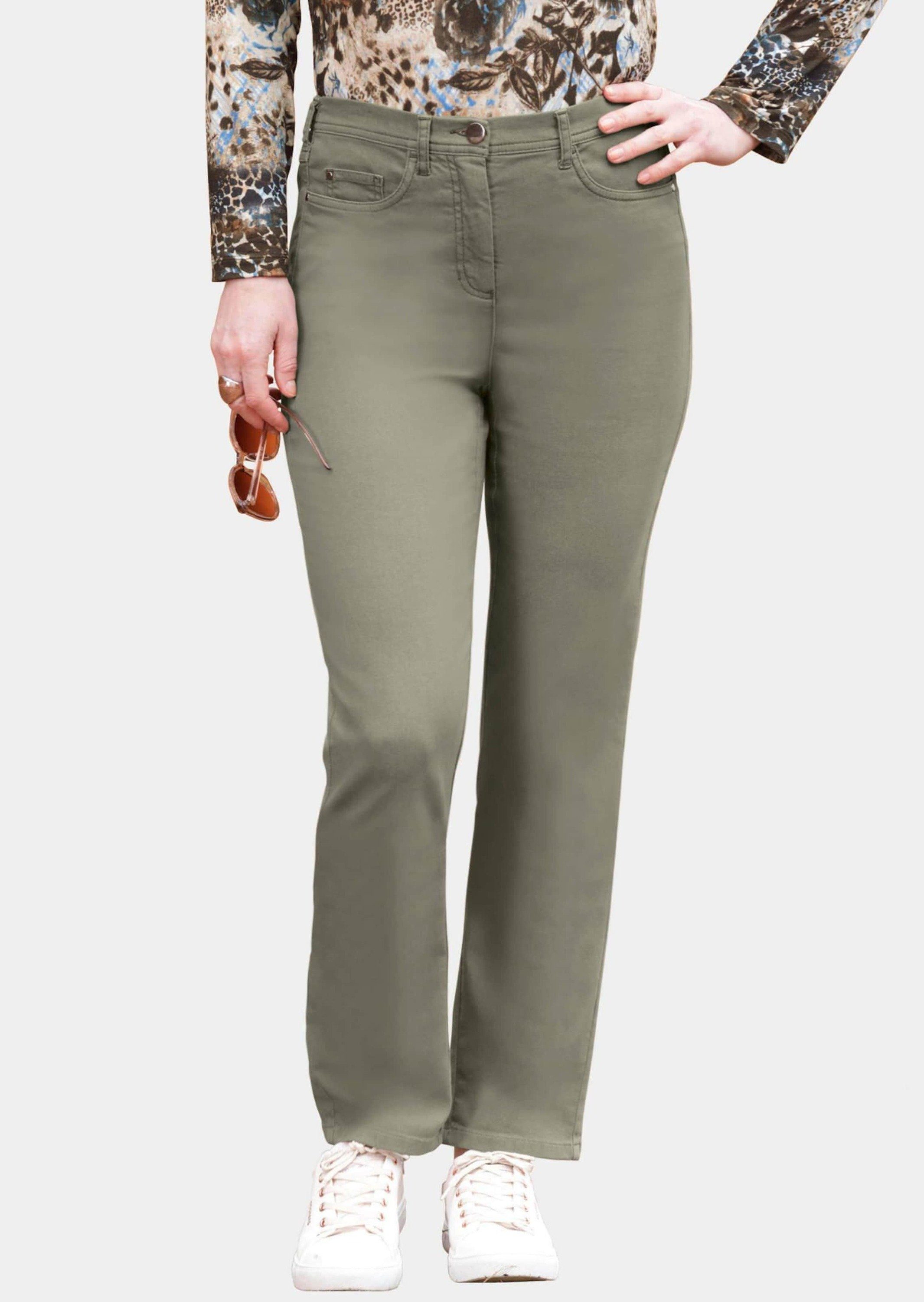 High-Stretch-Jeanshose moorgrün Bequeme Jeans Kurzgröße: Bequeme GOLDNER