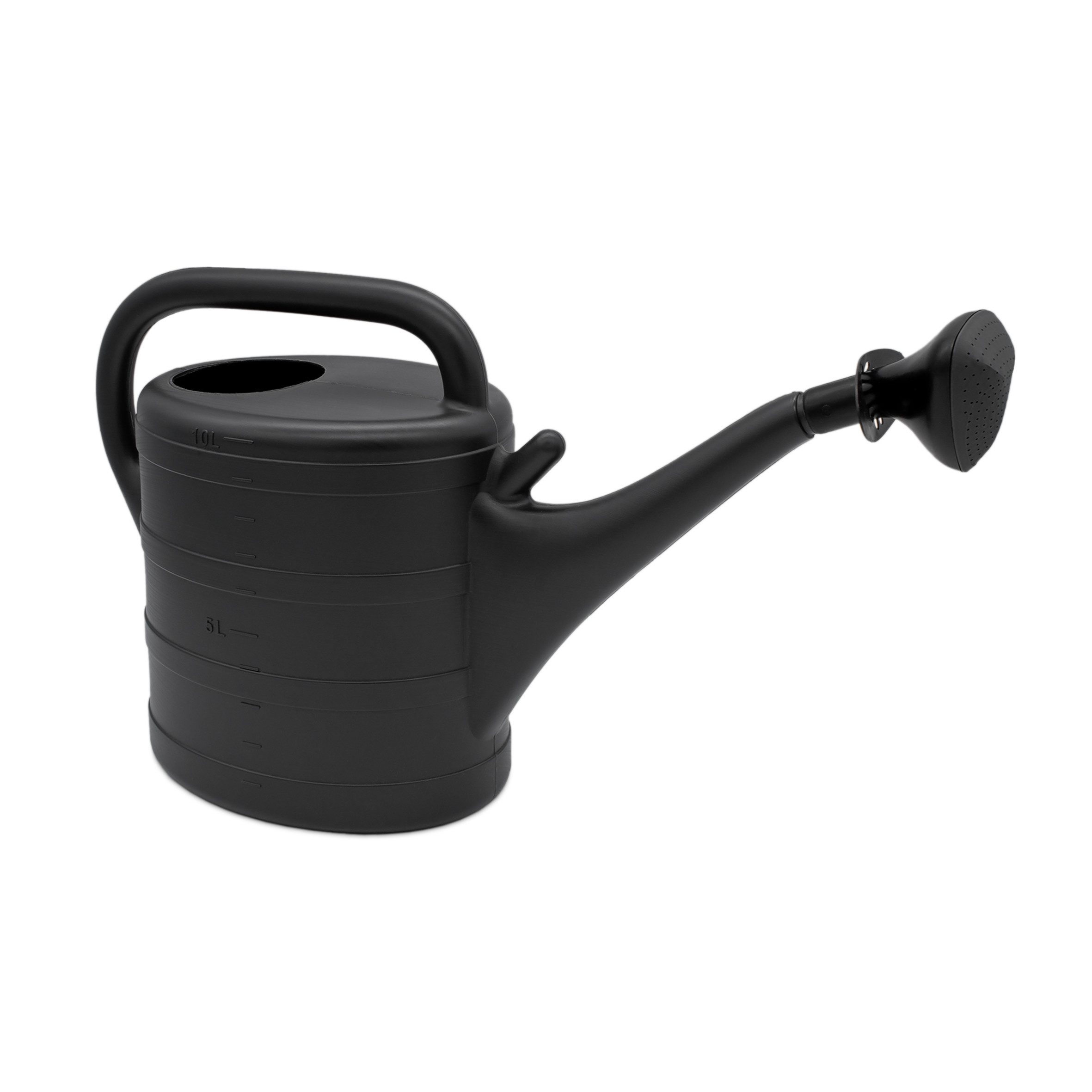 Spetebo Gießkanne Kunststoff Gießkanne 10 Liter - anthrazit - Gartengießkanne (Anazhl, 1-tlg., Stück), abnehmbarer Brause