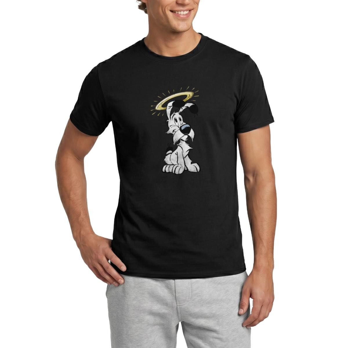 Spreadshirt T-Shirt Asterix & Obelix Idefix Mit Heiligenschein Männer T-Shirt (1-tlg)