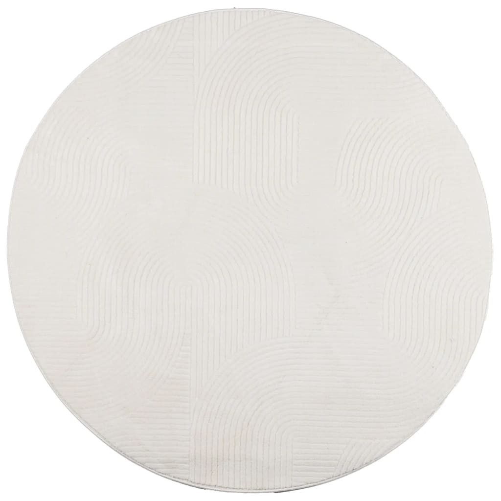 vidaXL Teppich Teppich IZA Kurzflor Skandinavischer Look Creme Ø 100 cm, Runde, Höhe: 0.8 mm