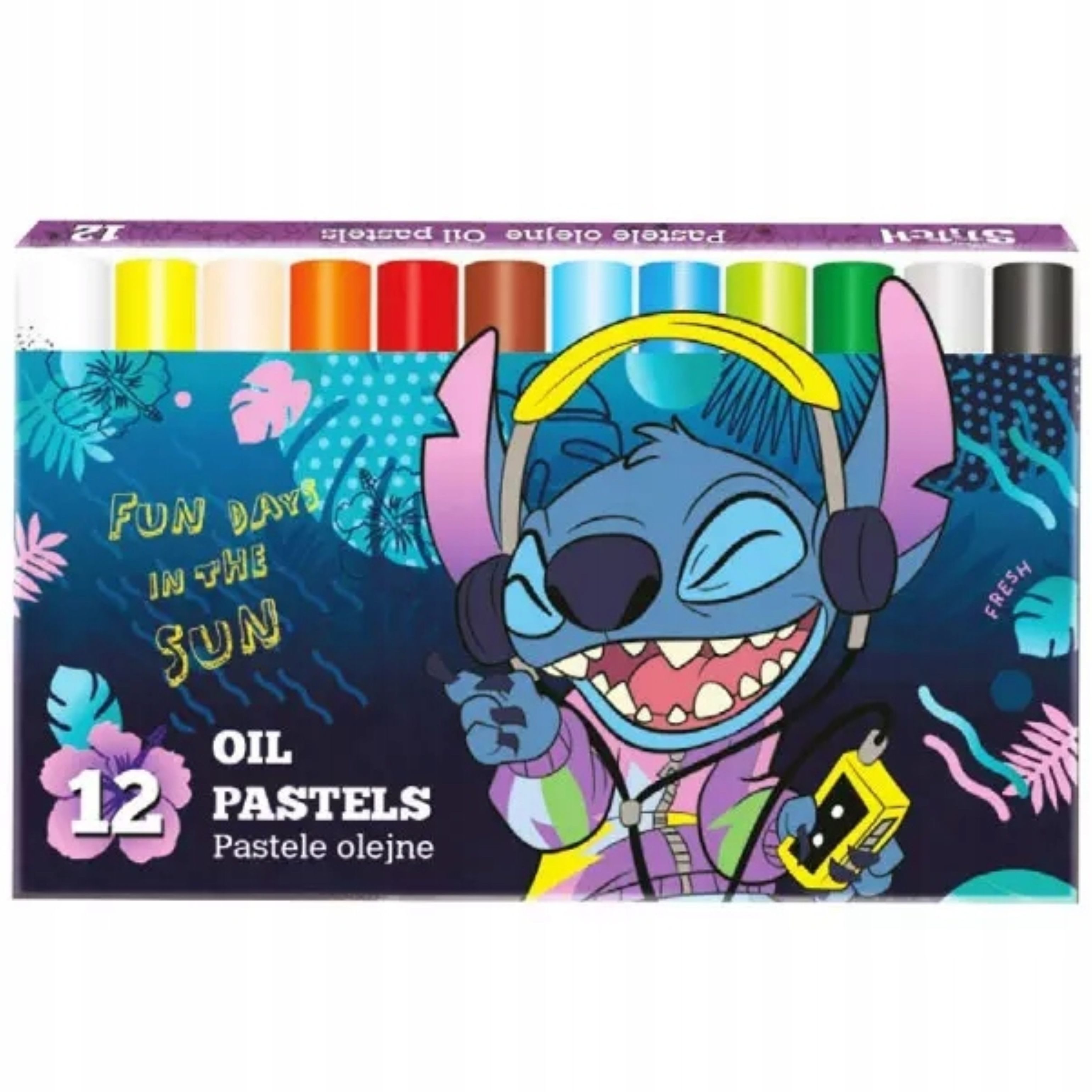 Stitch Buntstift Ölpastelle Coolpack Stitch – 12 intensive Farben für Kinderkunst!, (12-tlg)