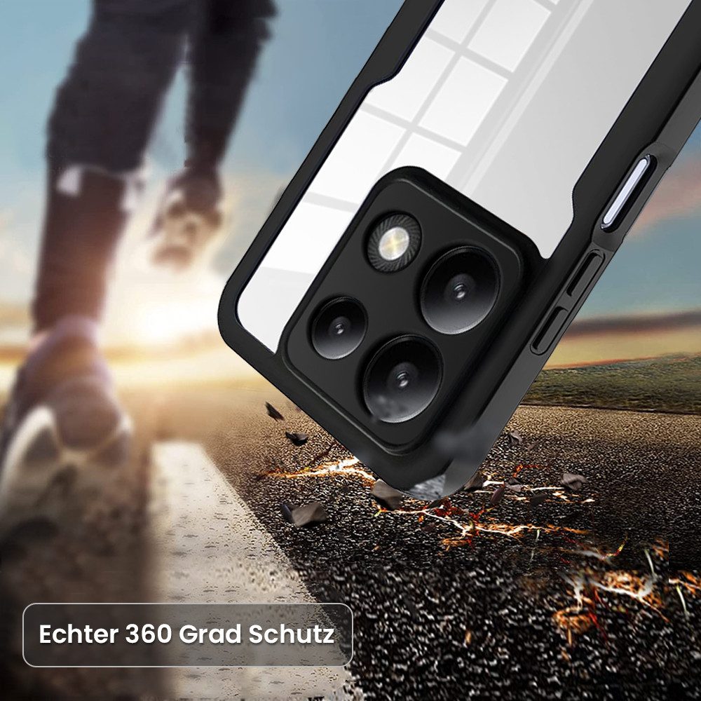Tec-Expert Handyhülle 360 Grad Hülle für Xiaomi Redmi Note 13 5G 6.67 Zoll, 6.67, Rundum Schutz Cover Case Hülle robust