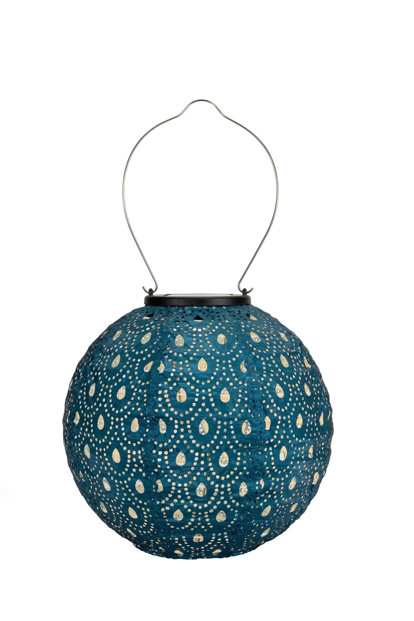 Pauleen LED Solarleuchte Sunshine Charm Lampion Solar blau Tyvek Vlies, LED fest integriert, Laterne – Bild 5 von 5