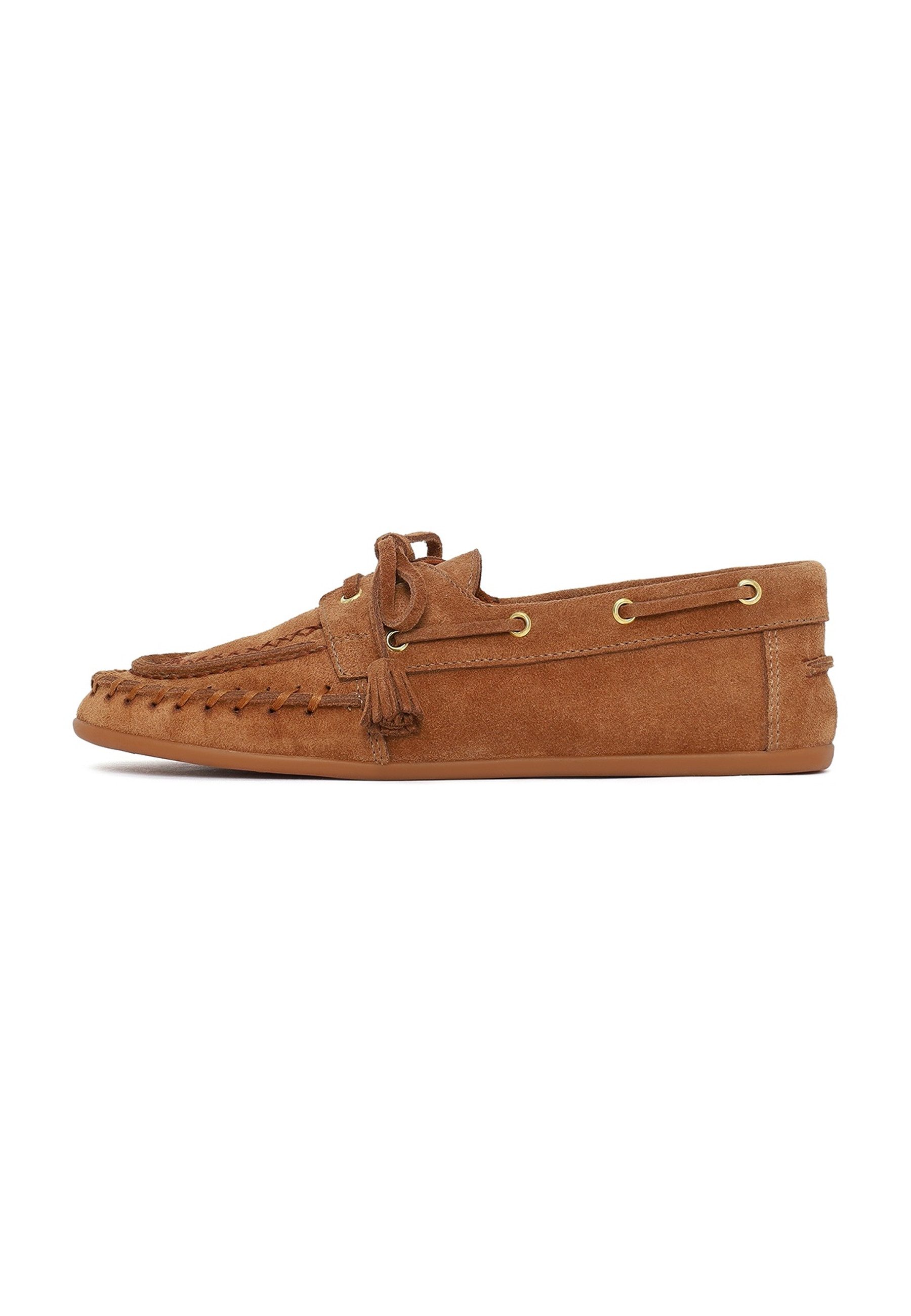 Derimod Loafer aus Veloursleder Loafer Echtes Leder, Slip-On-Stil, Textilfutter, TPU-Sohle