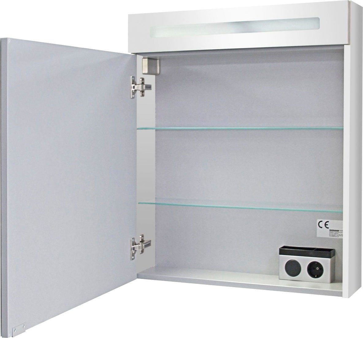 FACKELMANN Spiegelschrank CL 60 - weiß Badmöbel LED-Spiegelschrank, Breite 60 cm, 1 Tür