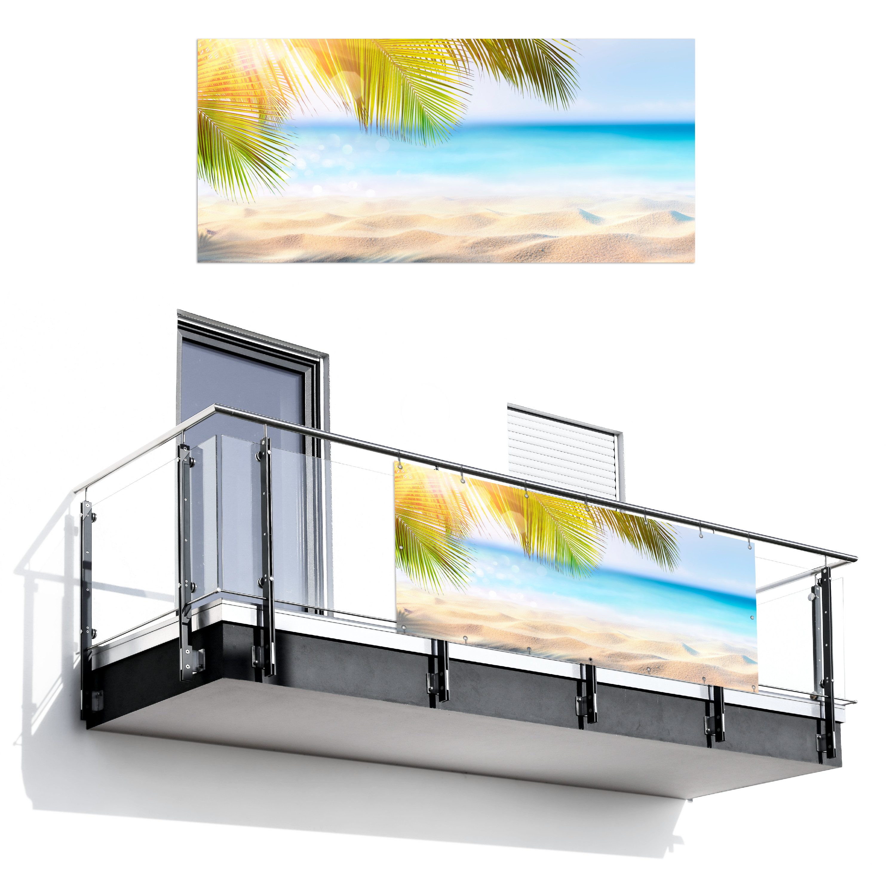 MuchoWow Balkonsichtschutz Tropisch - Strand - günstig online kaufen