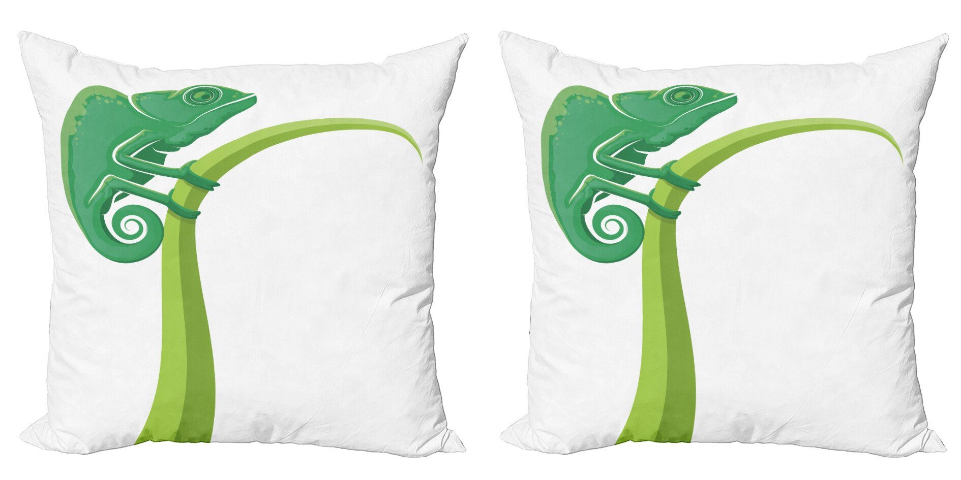 Kissenbezüge Modern Accent Doppelseitiger Digitaldruck, Abakuhaus (2 Stück), Karikatur Exotische Grumpy Lizard