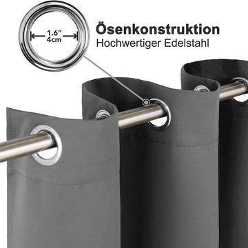 Verdunkelungsvorhang 2er Set Verdunklungsvorhänge Vorhang Vorhänge Gardinen Curtains, REDOM, Ösen (2 St), verdunkelnd, Polyester, Schlafzimmer Thermovorhang Ösen Wärmeisolierend gegen Kälte Blickdicht