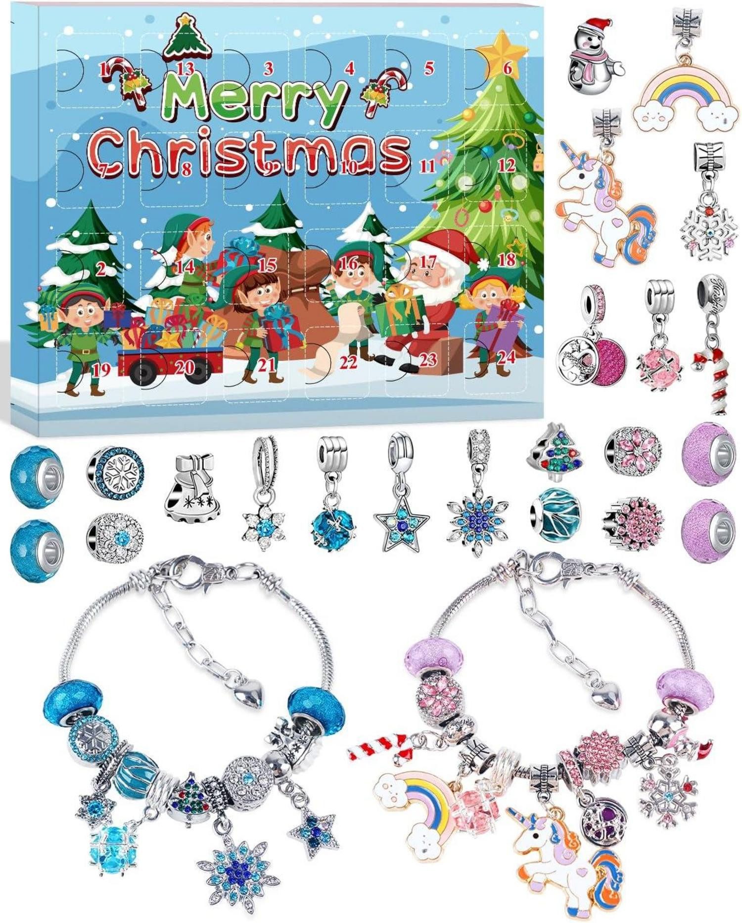 Schmuck-Adventskalender Schmuck Adventskalender Mädchen Einhorn Bastelset Spielzeug 2024