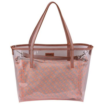 goldmarie Shopper Tasche transparent mit Canvas Bag Anker Muster hellbraun, herausnehmbares Canvas Taschenfach