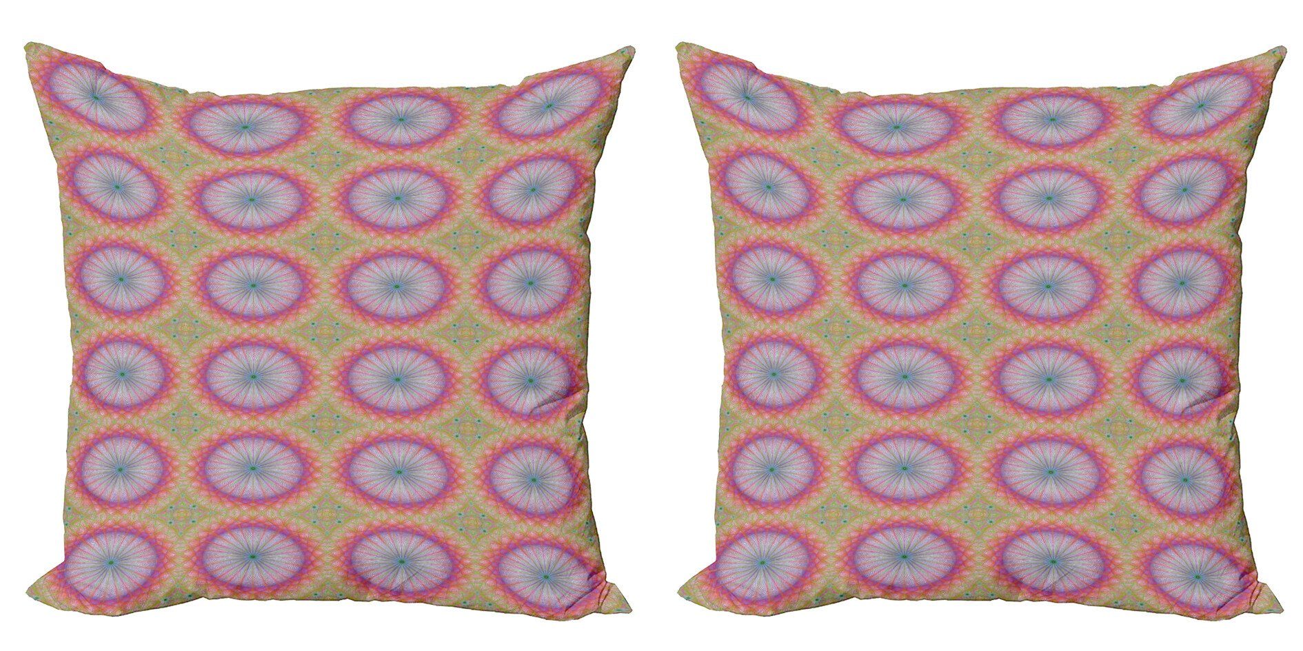 Kissenbezüge Modern Accent Doppelseitiger Digitaldruck, Abakuhaus (2 Stück), Mandala Blended Farbe Fractal Motiv