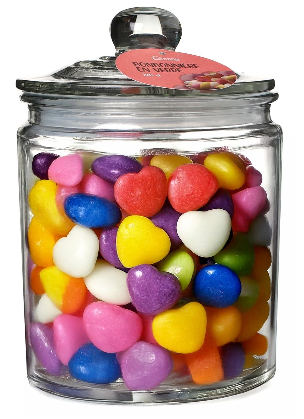 WestCraft Vorratsdose Glück im Glas - Diamant Bonboniere, Bonbondose, für Süßigkeiten, Glas, (2-tlg), transparent, Bonbonglas mit Glas Deckel, Vorratsglas wie im Kiosk