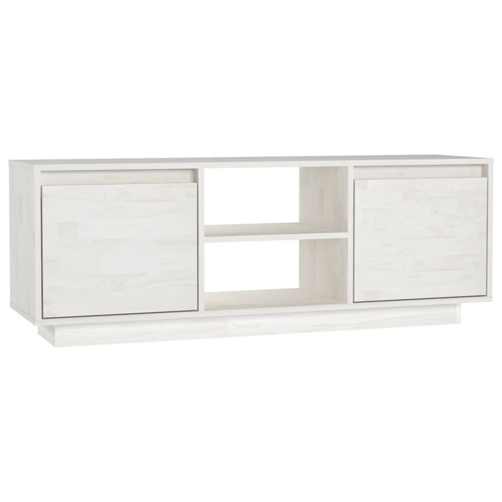 vidaXL TV-Schrank TV-Schrank Weiß 110x30x40 cm Massivholz Kiefer (1-St)