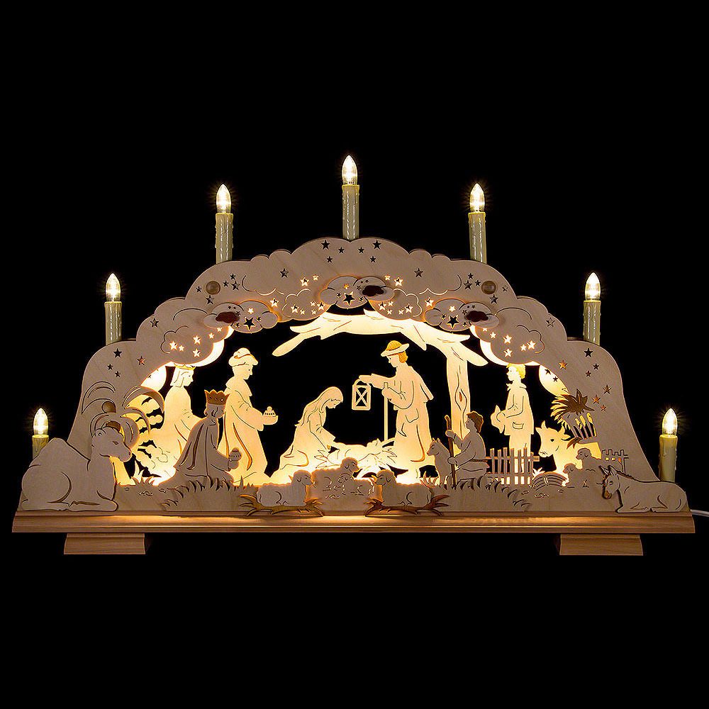 rauta Schwibbogen Doppelschwibbogen Heilige Nacht (62x36cm) von Rauta