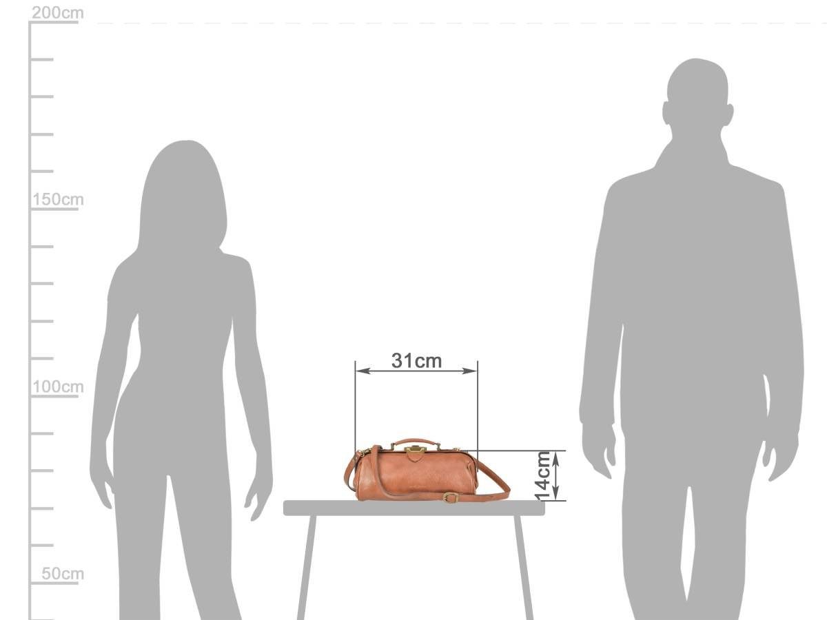 Ruitertassen Handtasche "Soft" Leder Damentasche 31x14x15cm, Köfferchen, Arzttasche, kleine Hebammentasche, 31cm mit Schultergurt