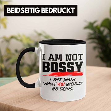 Trendation Tasse Lustiges Geschenk für Chefin Chef: Tasse mit Spruch Im Not Bossy