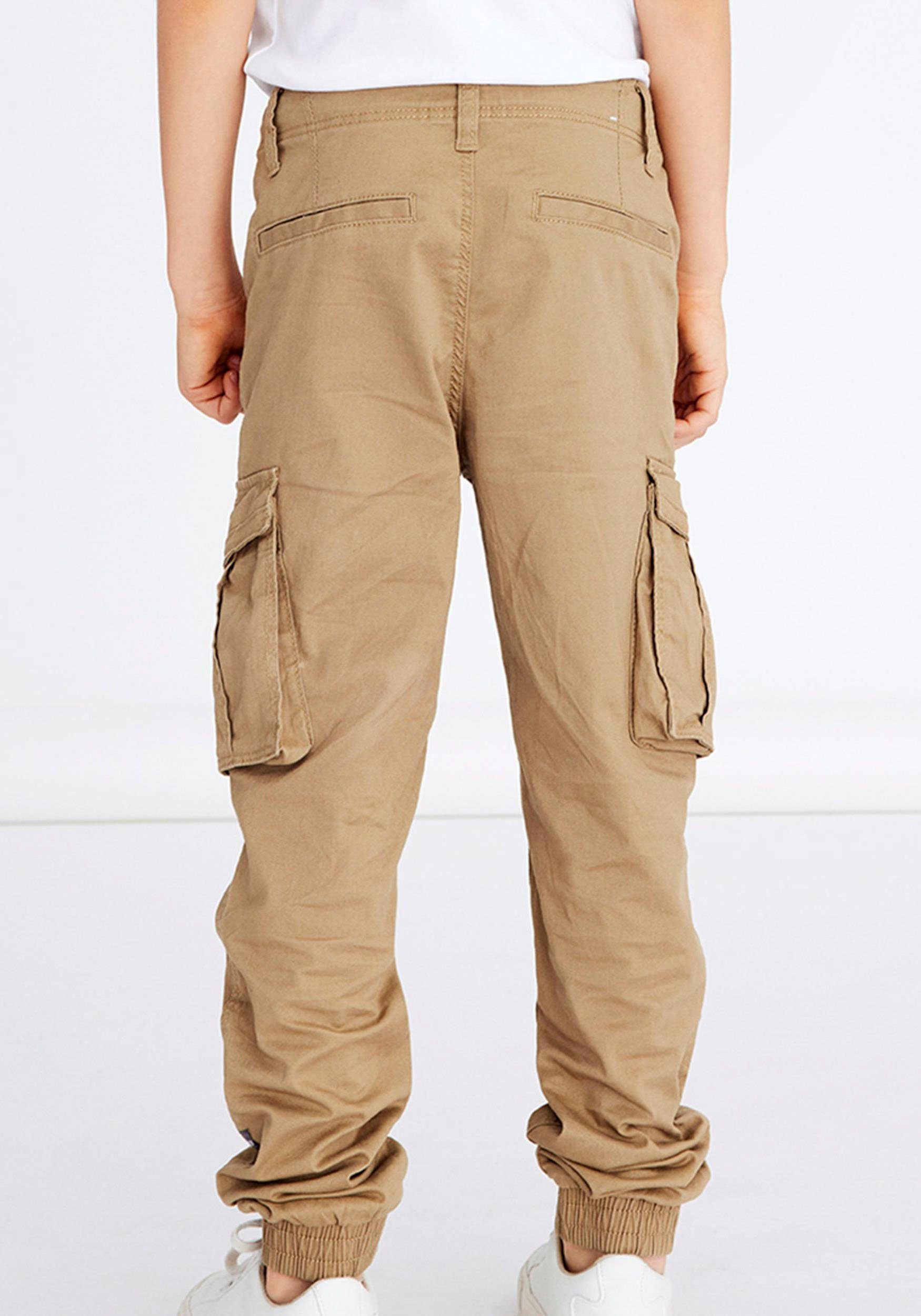 Name It Cargohose NKMRYAN – für Jungen mit verstellbarem Bund und Stretchkomfort unifarben, casual, regular fit, Twill