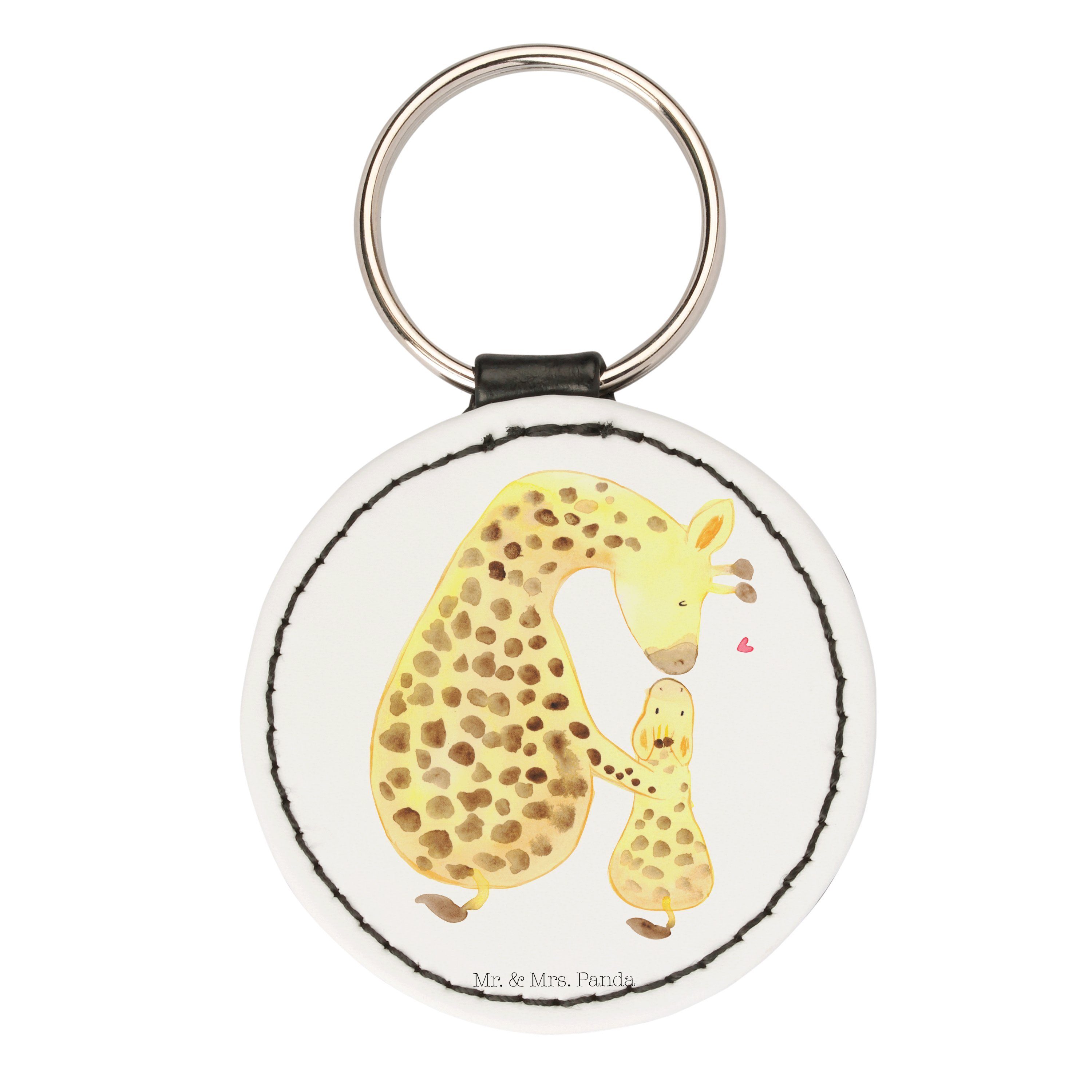 Mr. & Mrs. Panda Schlüsselanhänger Giraffe mit Kind - Weiß - Geschenk, Schlüsselanhänger, Lieblingsmensc (1-tlg)