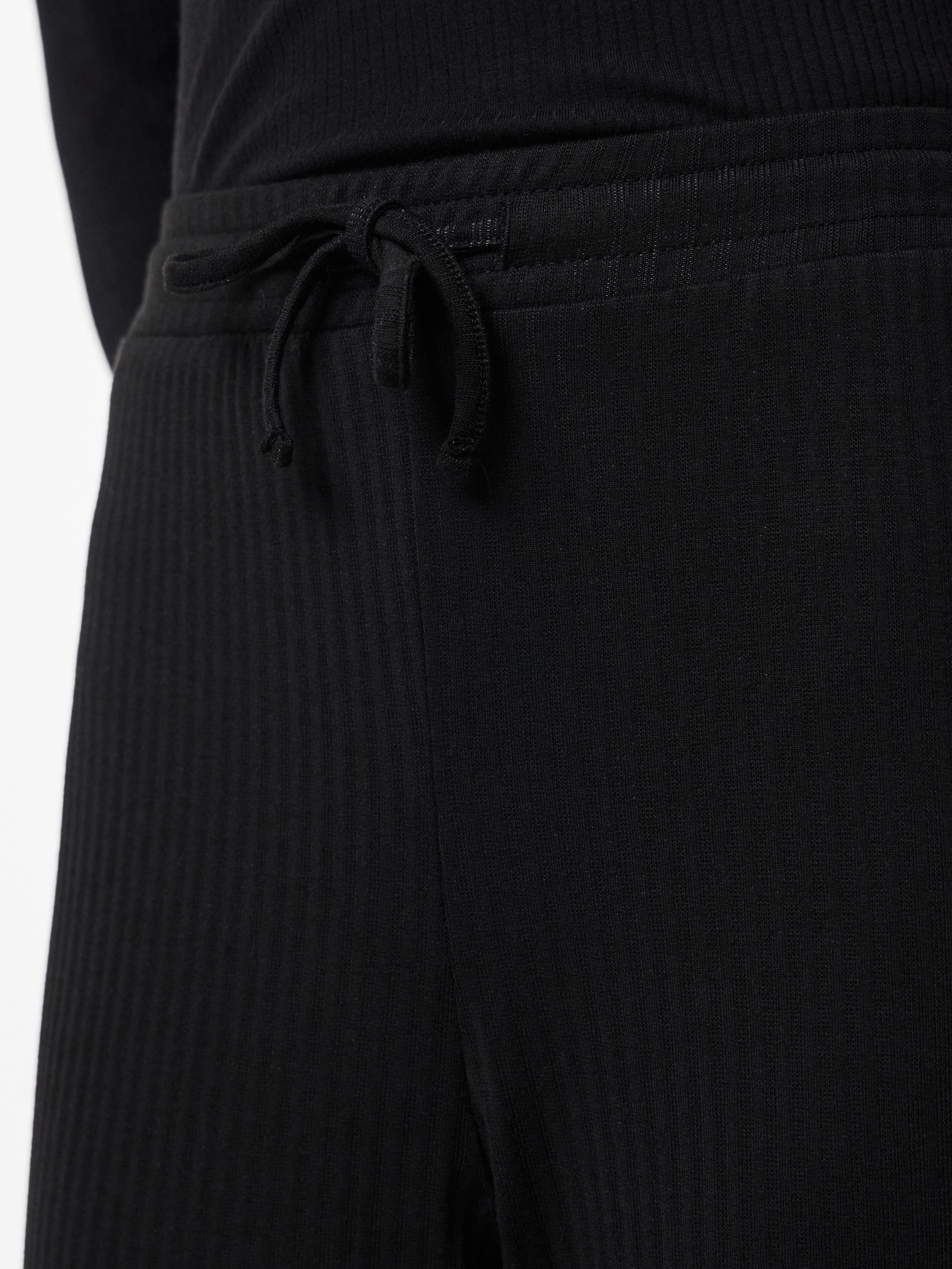 pieces Jerseyhose PCLAYA MW WIDE PANTS JRS NOOS Materialmix, regular fit