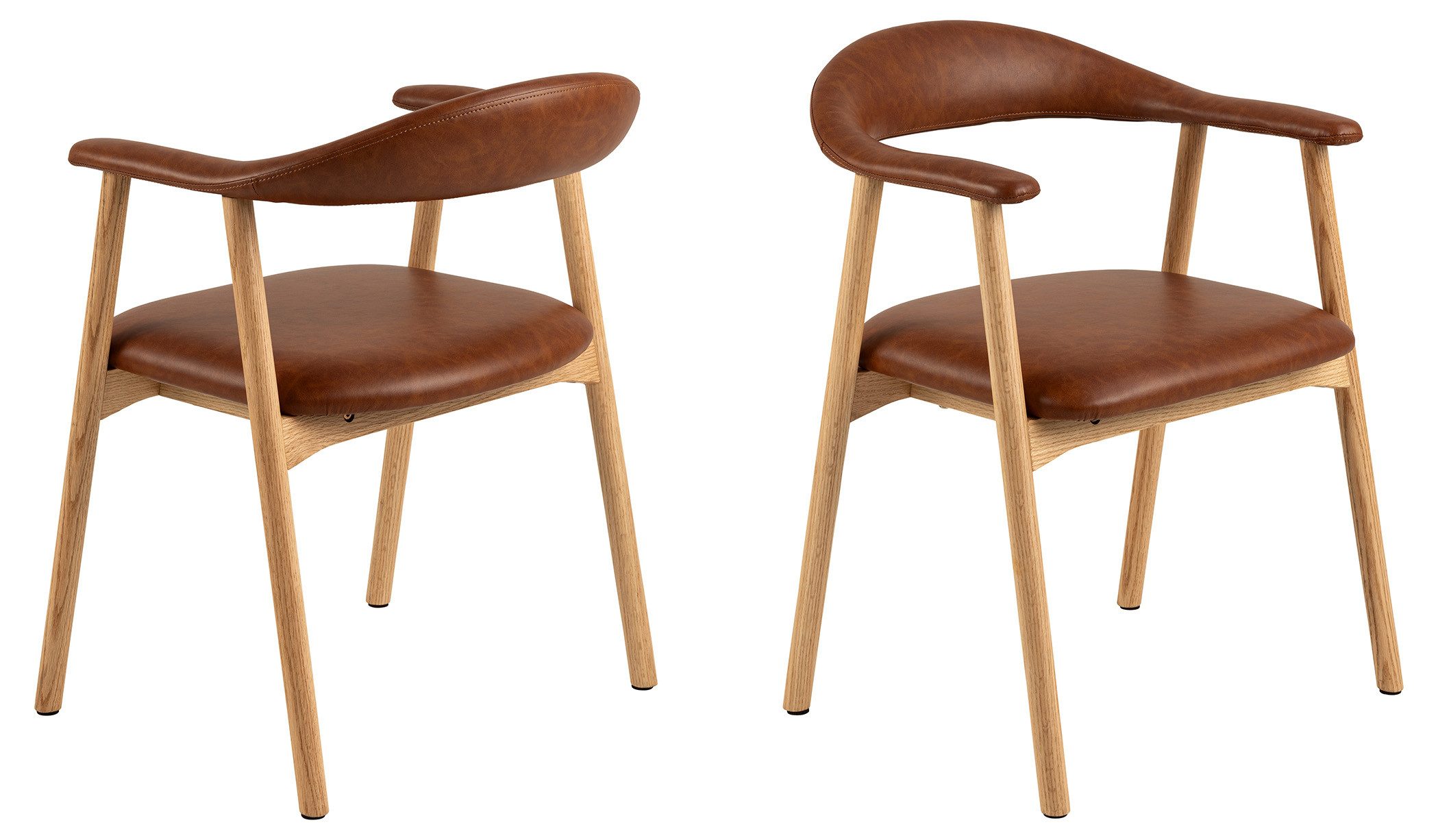 Esszimmerstuhl Design Esszimmerstuhl SA-1 Cognac Braun Stuhl Stühle Leder Brandy