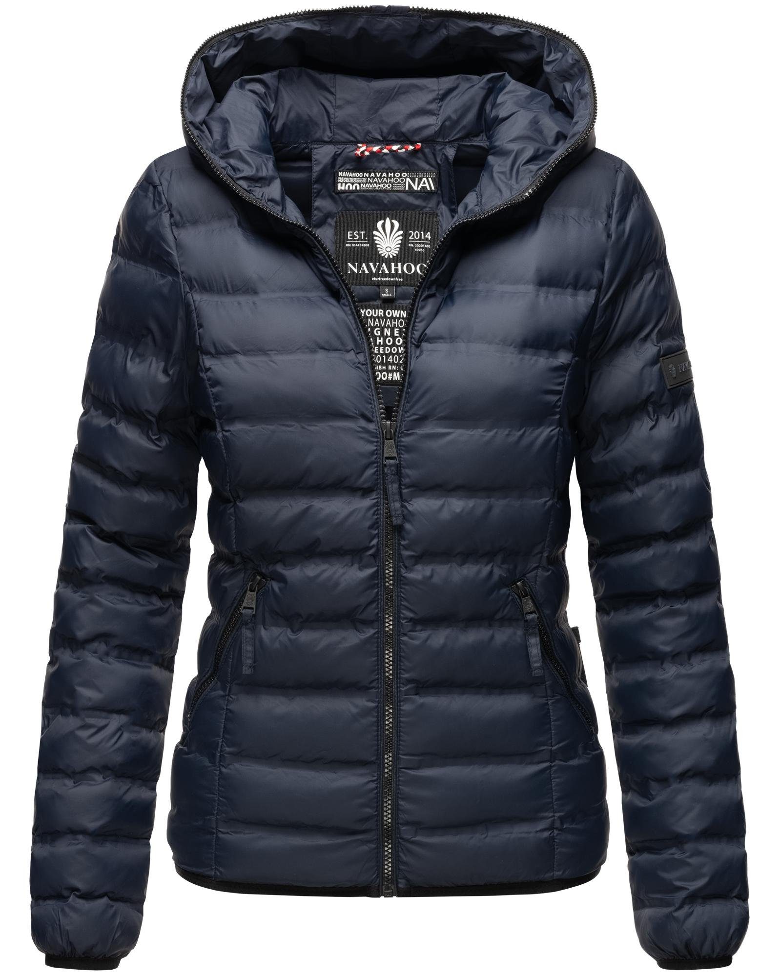 Navahoo Steppjacke Neevia blau modische mit Übergangsjacke Damen Kapuze