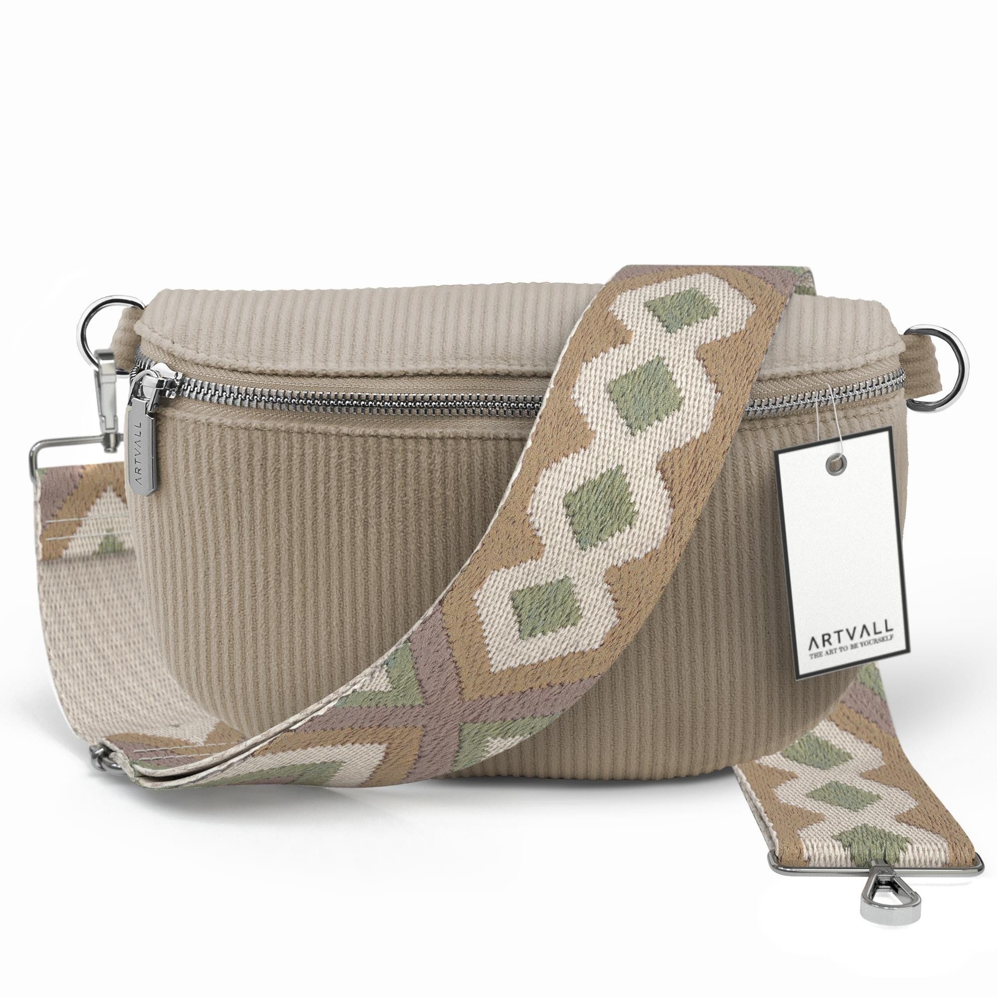ARTVALL Umhängetasche Cord Handtasche Brusttasche Schultertasche Beige (Tas günstig online kaufen