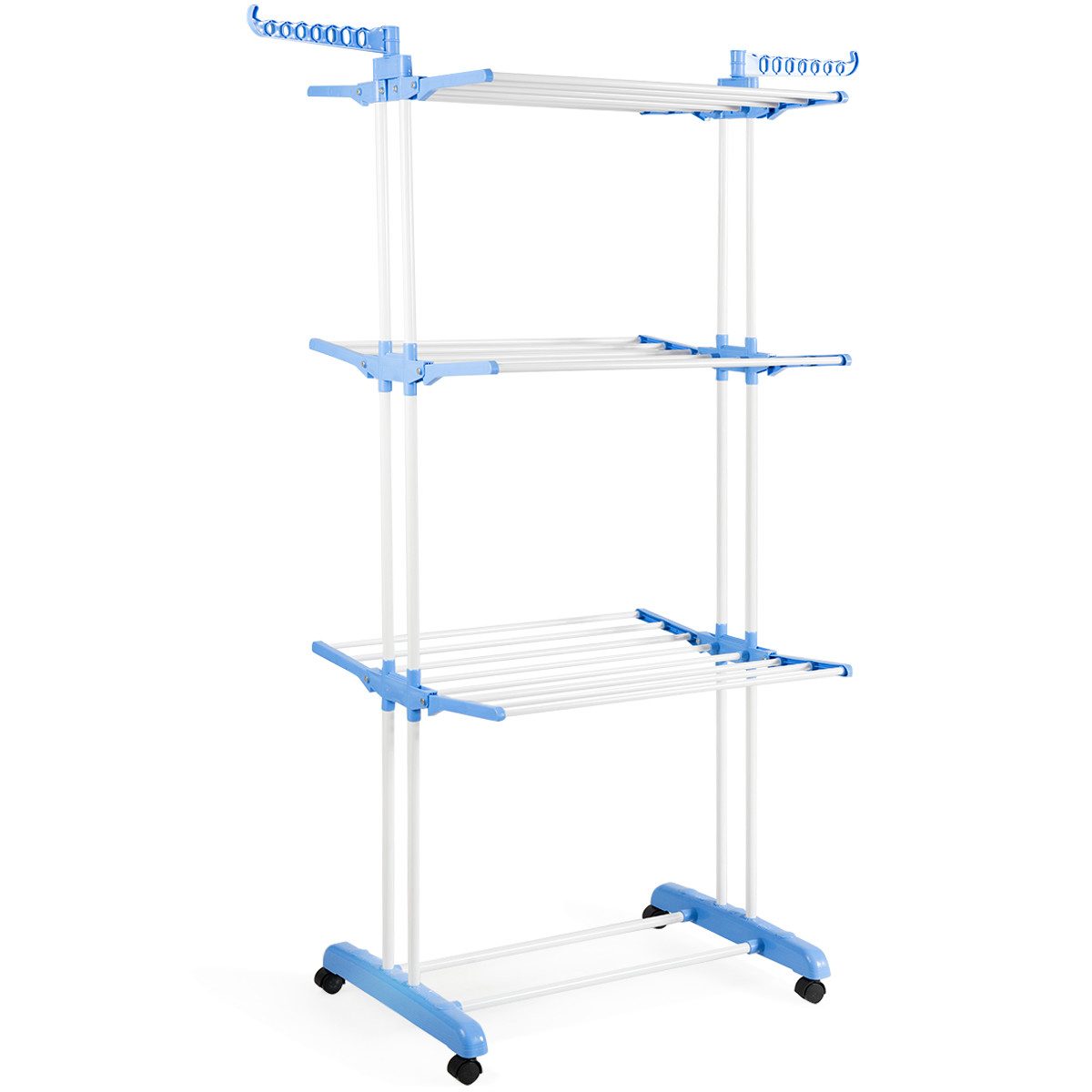 COSTWAY Wäscheständer, 77 x 50 x 169 cm, Blau