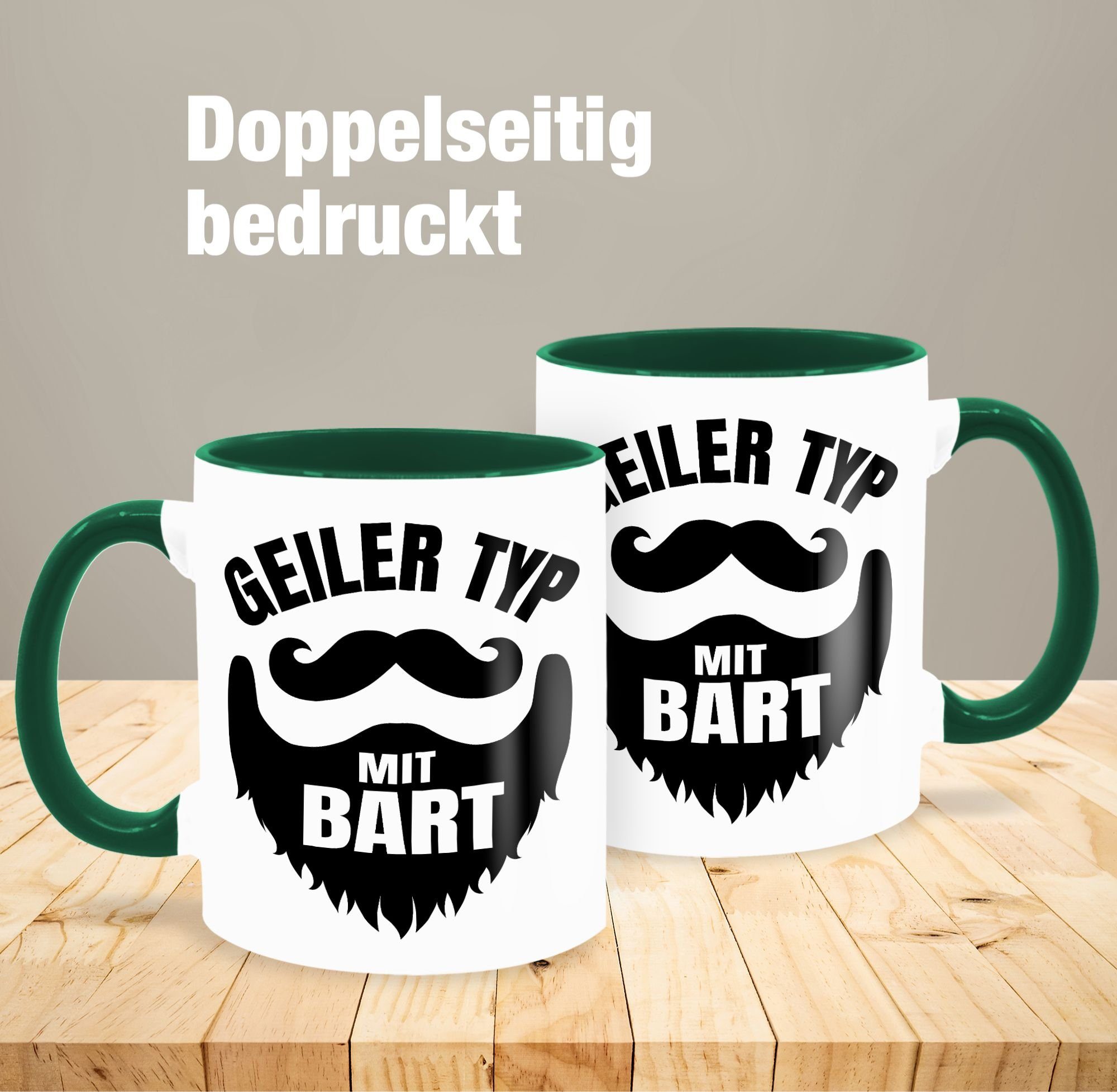 3 Geiler Keramik, Petrolgrün Bart Tasse Sprüche - für Statement Shirtracer Geschenk Typ Bartträger mit Männer Bärten,