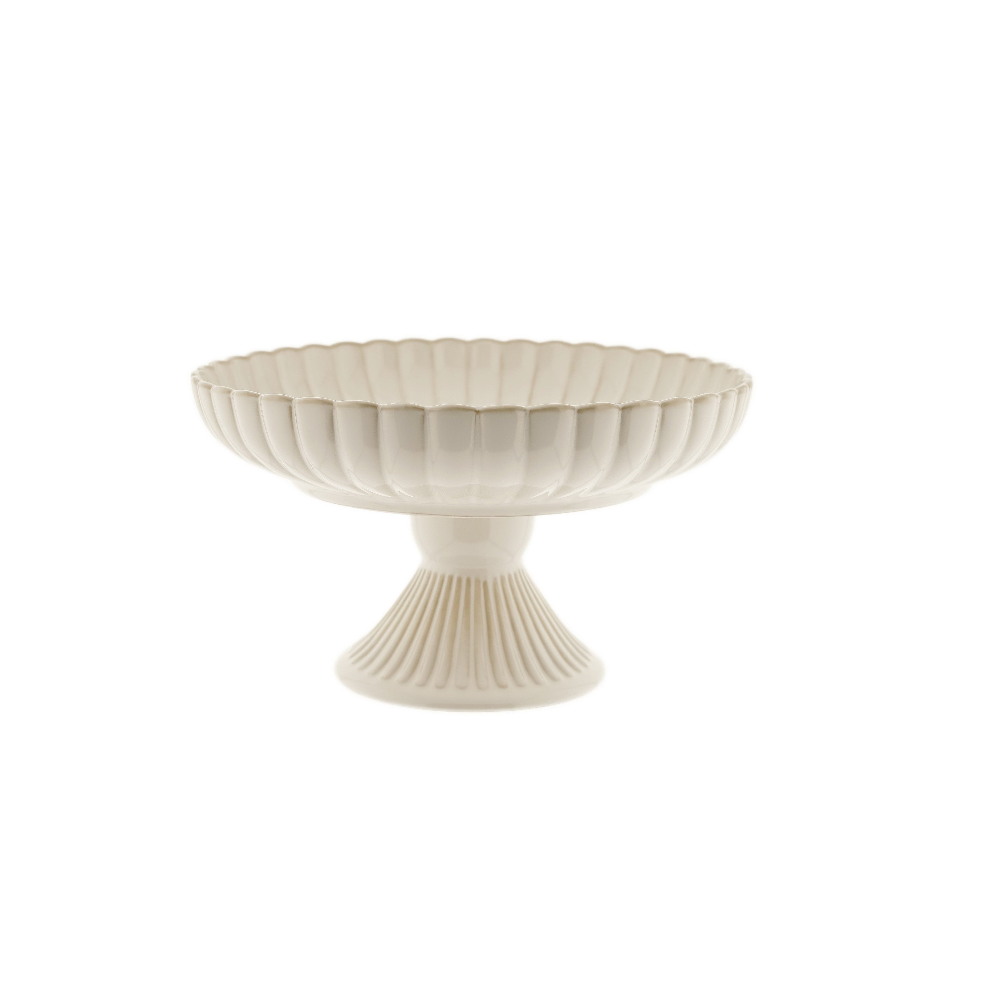 Almina Servierschale Bloomy Servierschale ø28 cm, mit Fuß & floraler Struktur, Porzellan, (1-tlg)