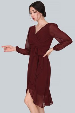 Modabout Abendkleid Damen Abendkleid Midikleid mit Spitzendetails - NELB0063D2142BRD (1-tlg)