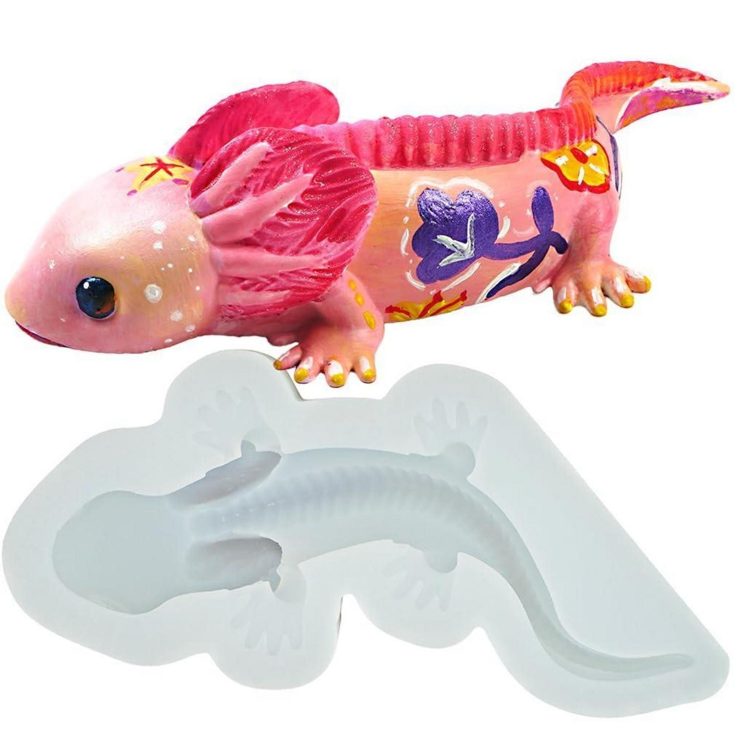 LuxusKollektion Modelliermasse Silikonform Axolotl 3D groß