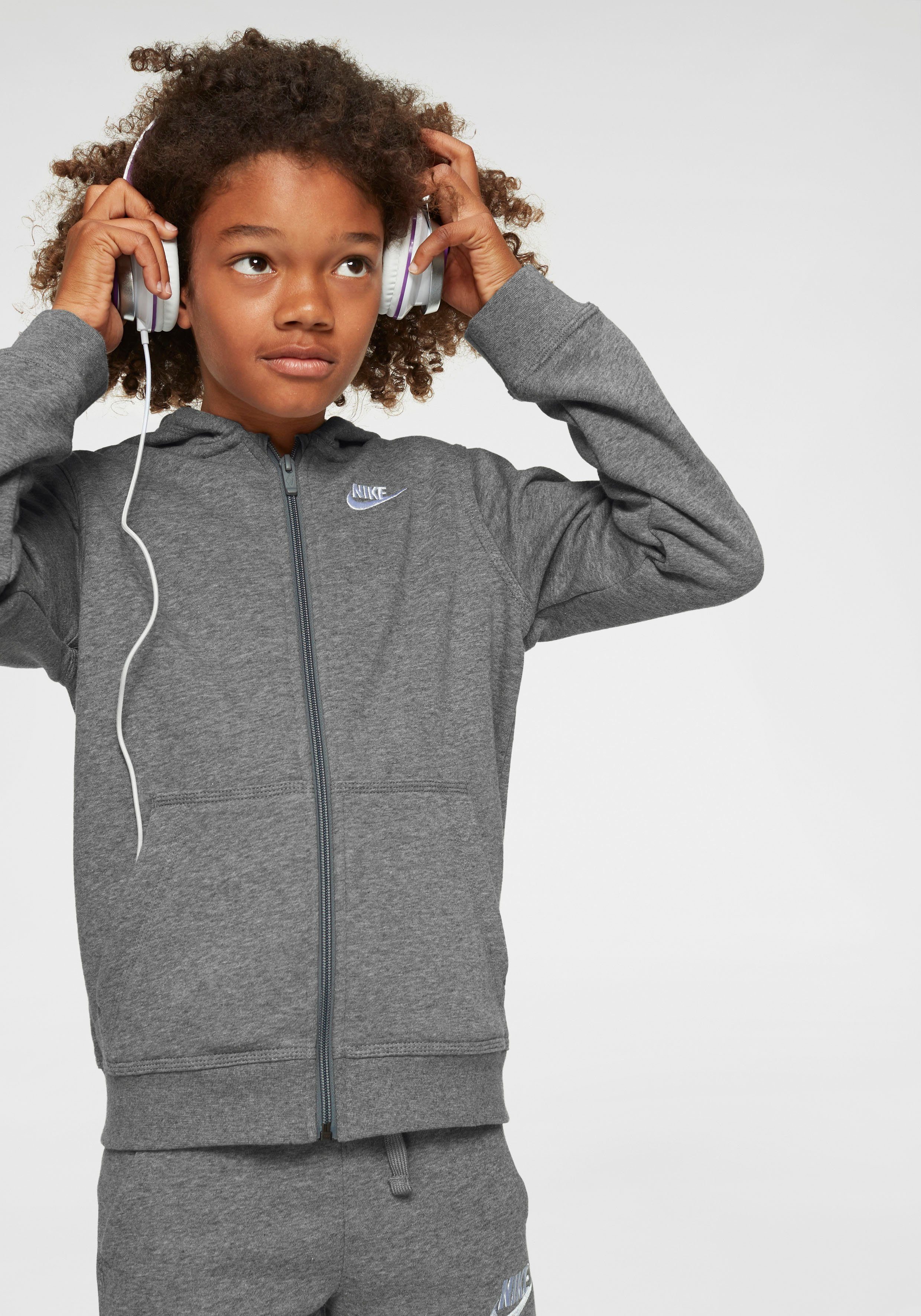 Kapuzensweatjacke für Kinder Nike Sportswear CLUB - NSW FZ HOODIE grau-meliert