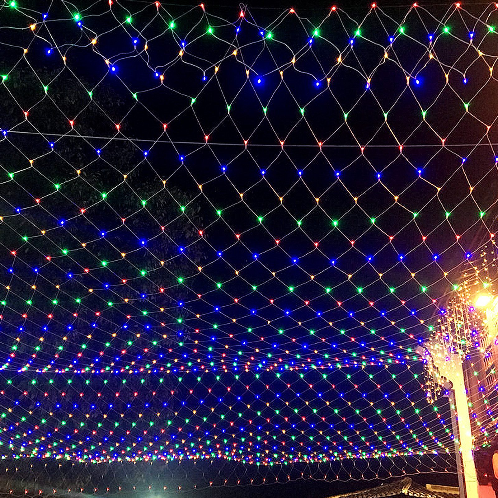 FIVMEN LED-Lichternetz LED-Lichterkette Weihnachtsdeko Weihnachten Netz, 8 Modi, Timer, Memory-Funktion