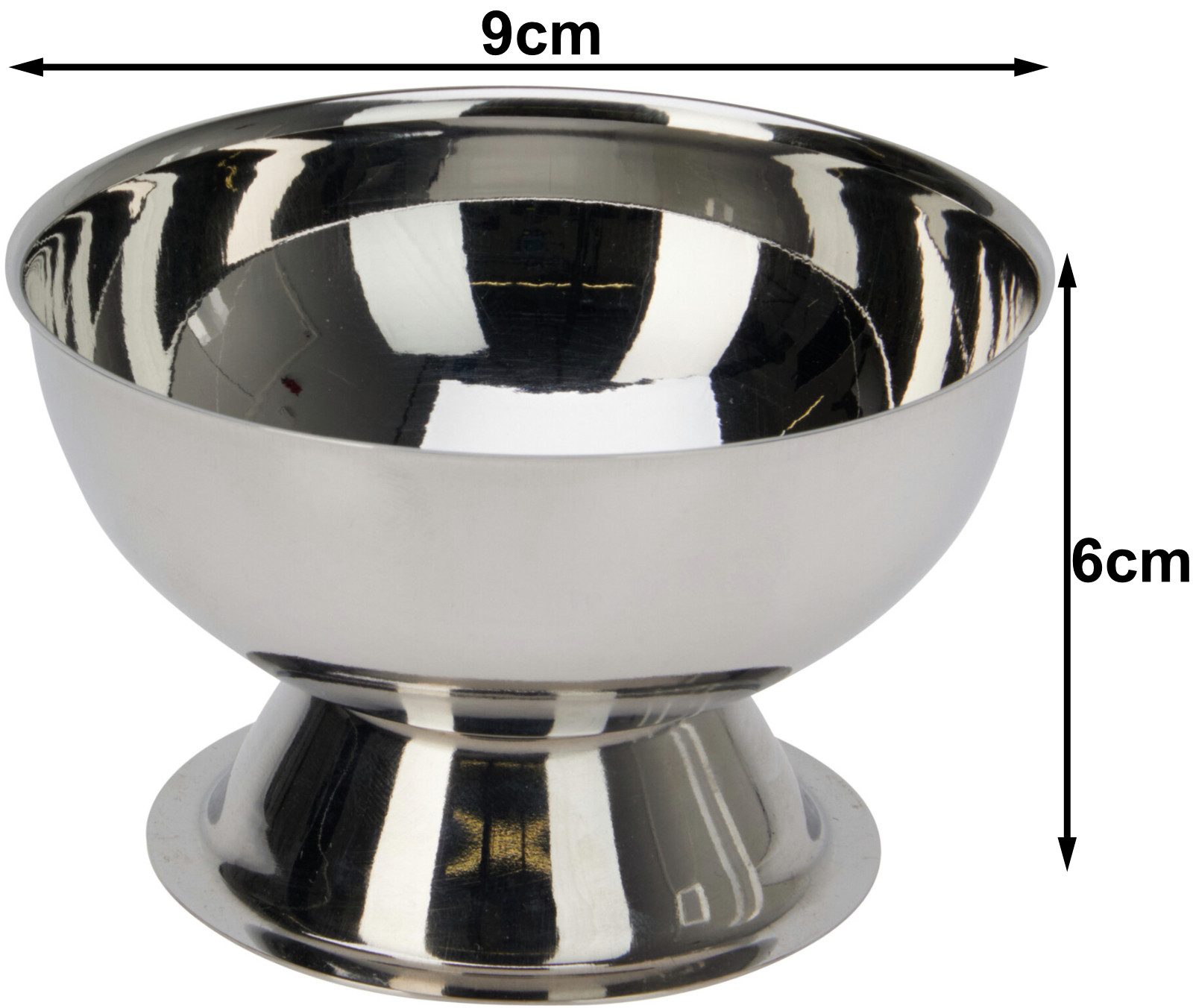 Koopman Eisschale Eisbecher klein Edelstahl 9x6 cm 4 er Set, Edelstahl, (Spar-Set, 4-tlg), Edelstahl, 170ml, Ø 9,5cm, Silberfarbend, Dessert